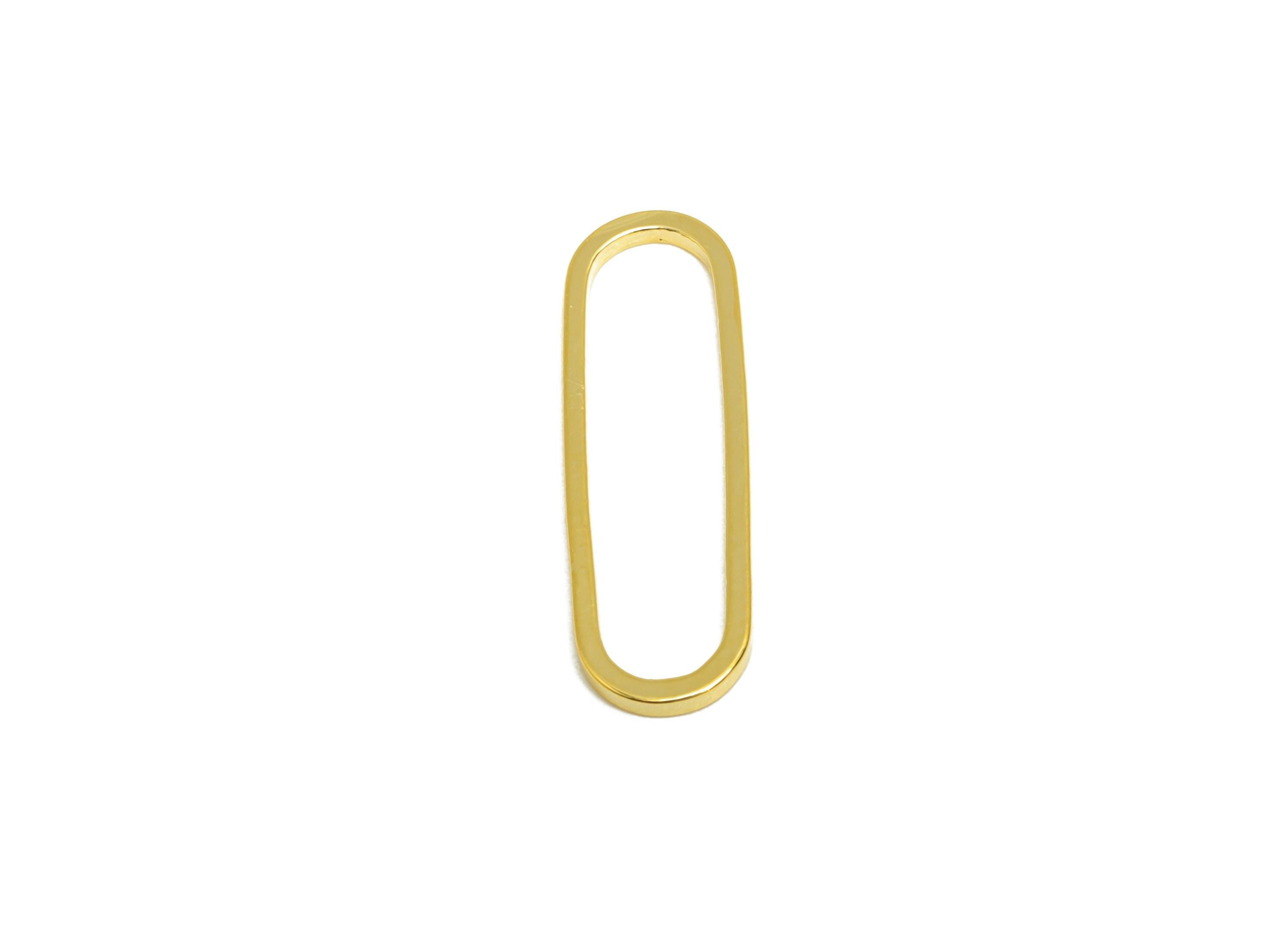 6*20mm Gold Oval Connector - Geometric Link - Brass Geometry Minimalist Charm - Jewelry Making - 18K Real Gold Plated - RGP9281-6*20 - DOMEDBAZAAR