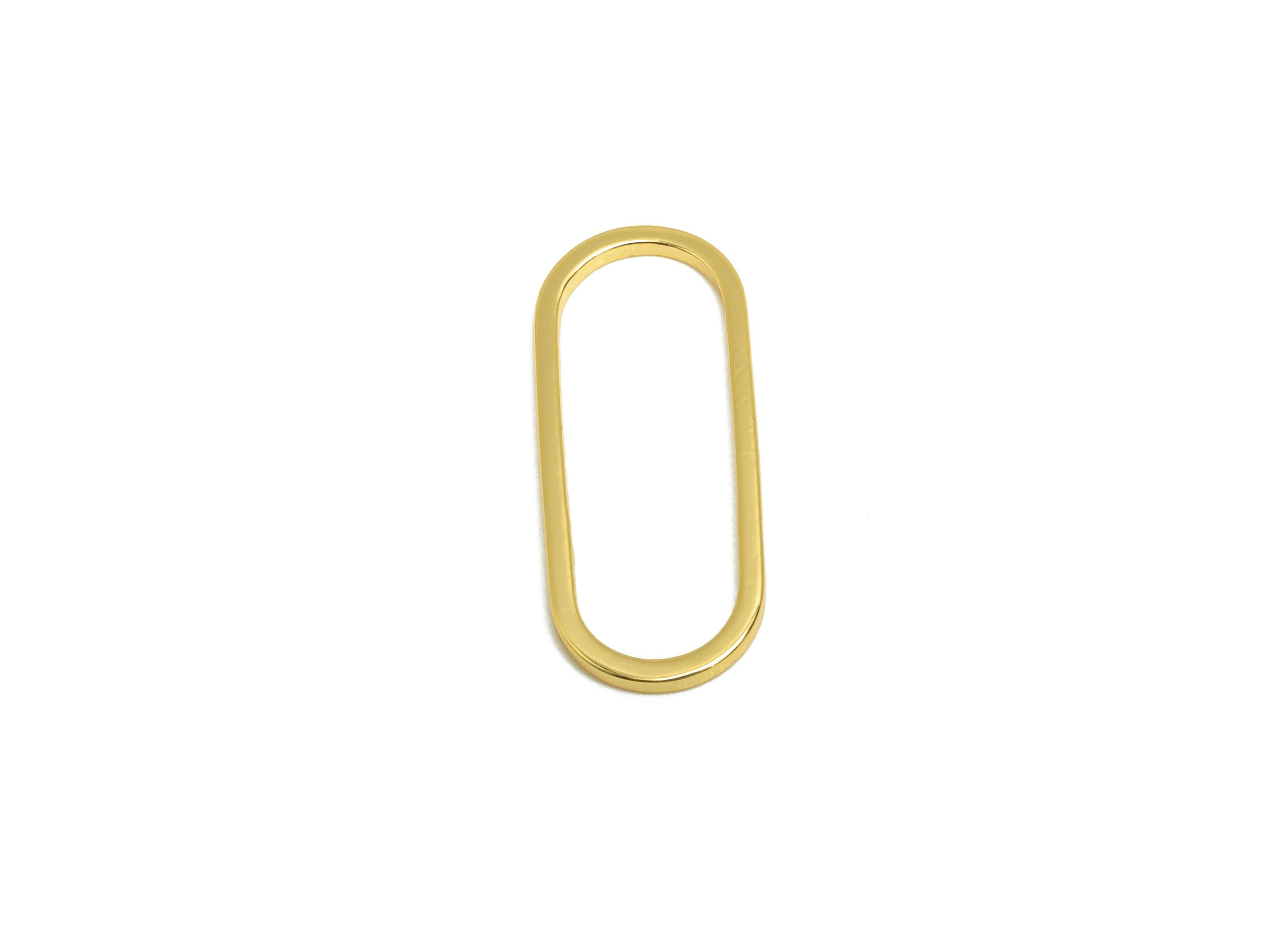 8*20mm Gold Oval Connector - Geometric Link - Brass Geometry Minimalist Charm - Jewelry Making - 18K Real Gold Plated - RGP9281-8*20 - DOMEDBAZAAR