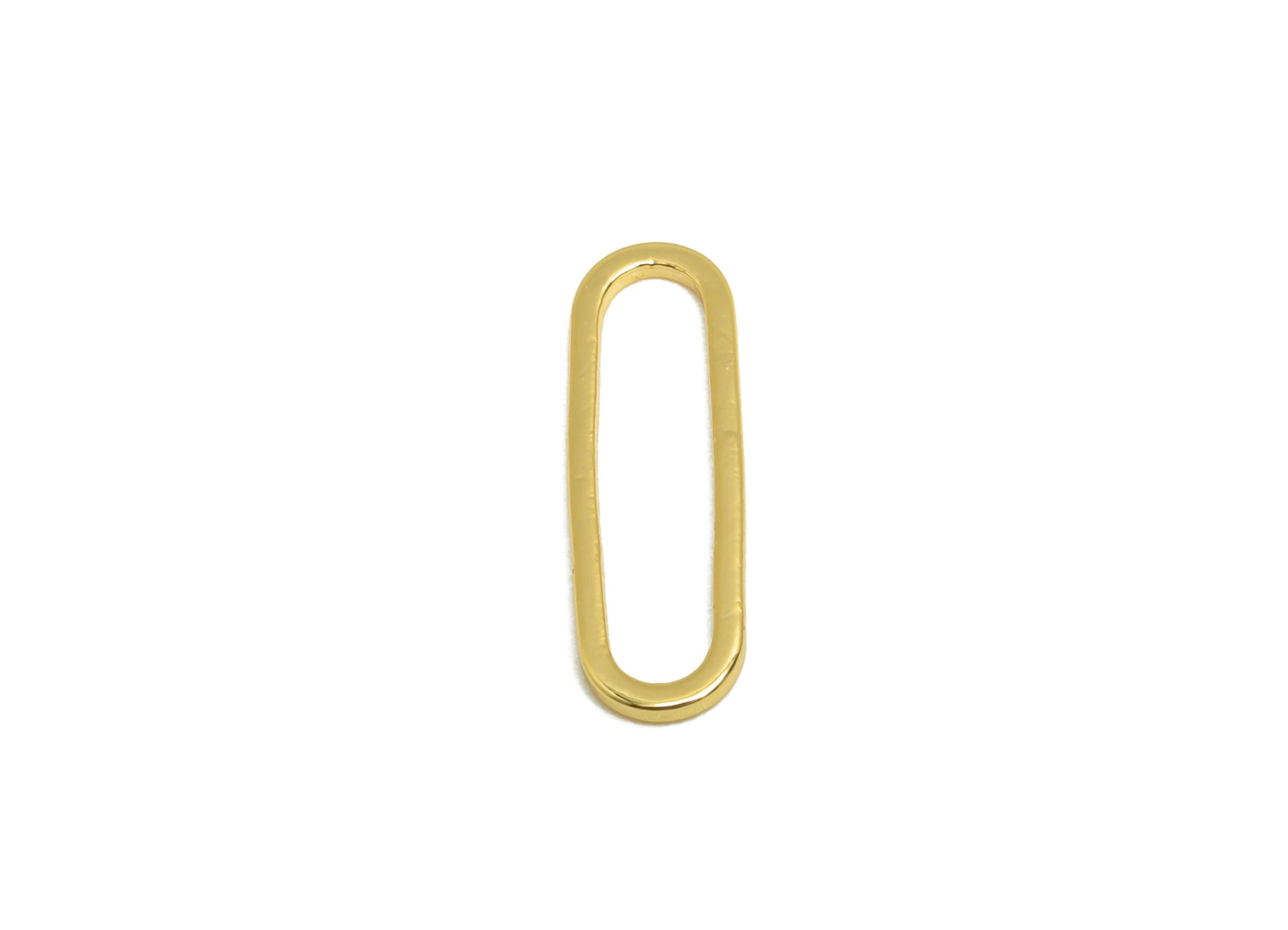 5*15mm Gold Oval Connector - Geometric Link - Brass Geometry Minimalist Charm - Jewelry Making - 18K Real Gold Plated - RGP9281-5*15 - DOMEDBAZAAR