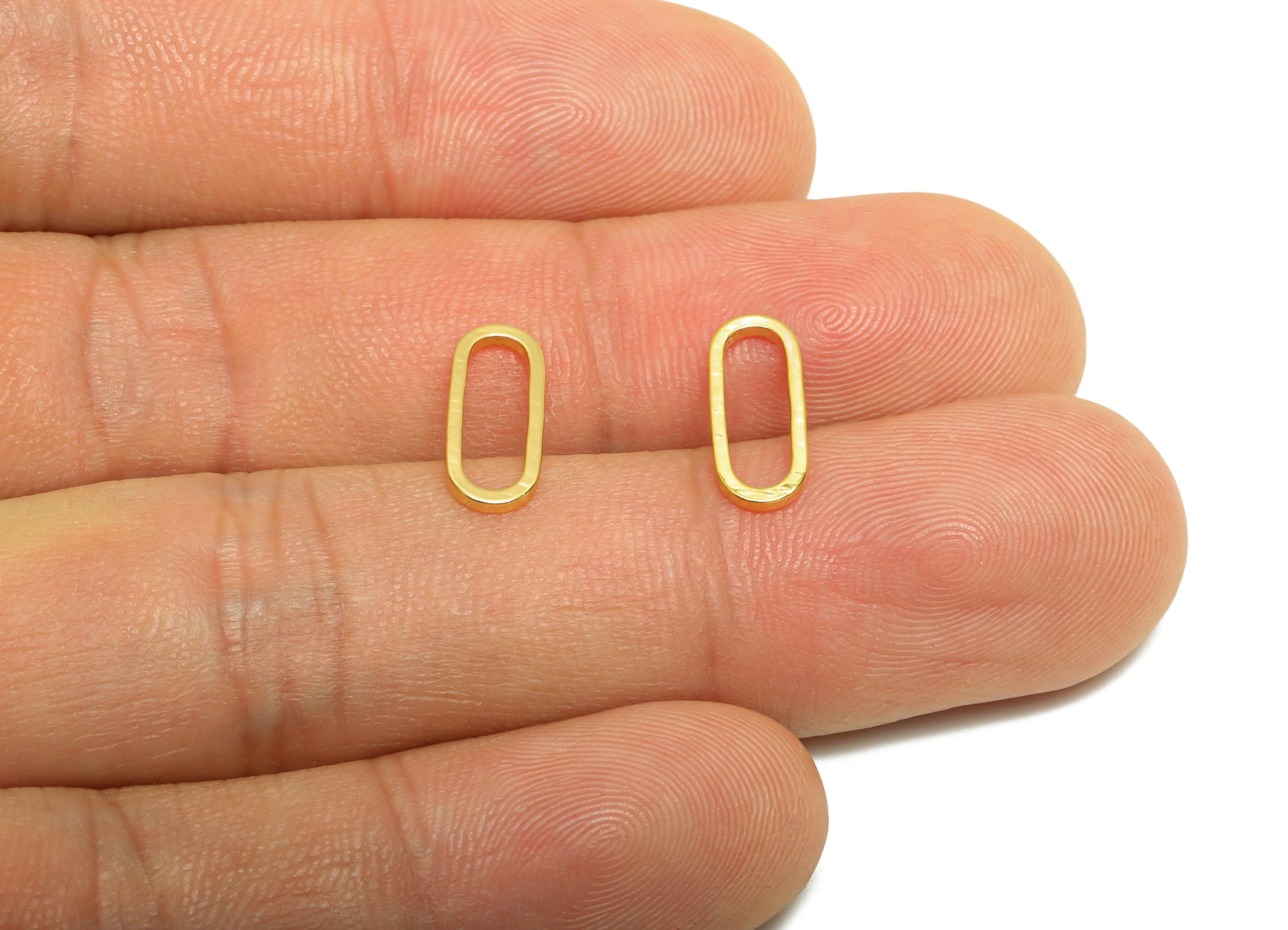 5*12mm Gold Oval Connector - Geometric Link - Brass Geometry Minimalist Charm - Jewelry Making - 18K Real Gold Plated - RGP9281-5*12 - DOMEDBAZAAR