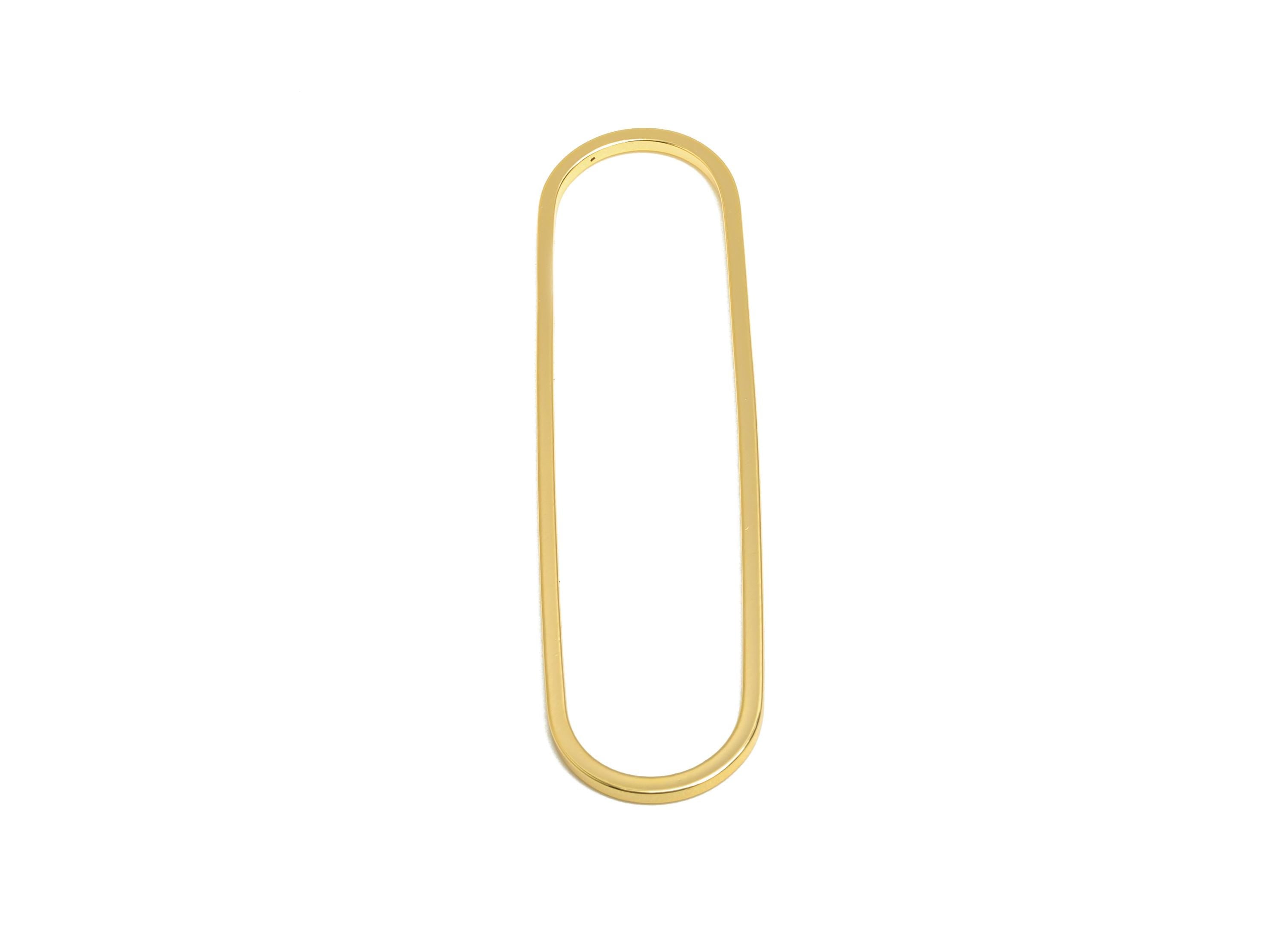 13*50mm Gold Oval Connector - Geometric Link - Brass Geometry Minimalist Charm - Jewelry Making - 18K Real Gold Plated - RGP9281-13*50 - DOMEDBAZAAR
