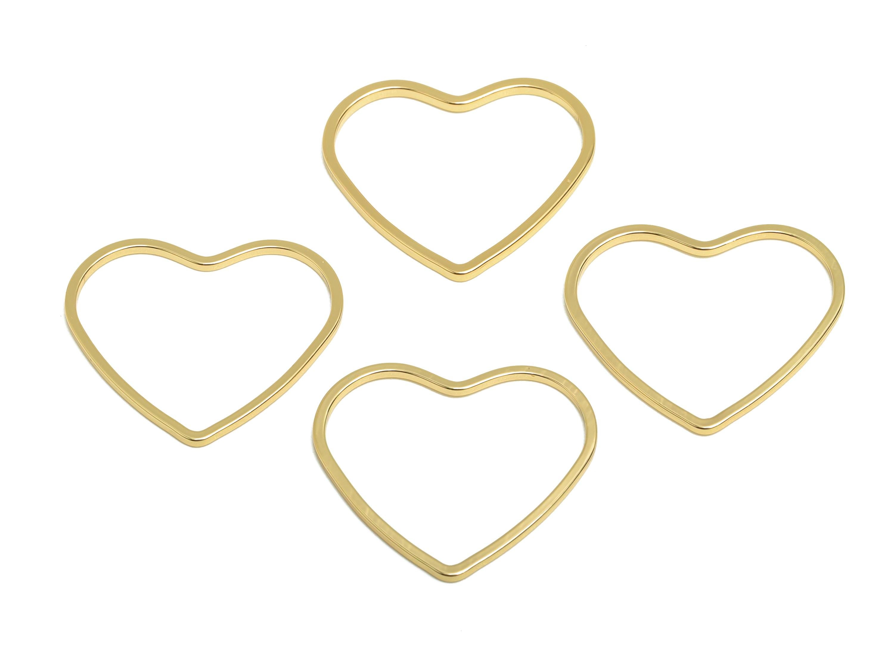 9*21mm Gold Heart Connector - Romantic Jewelry - Brass Geometry Charm - Minimalist Jewelry - DIY Jewelry - 18K Real Gold Plated - RGP9286 - DOMEDBAZAAR