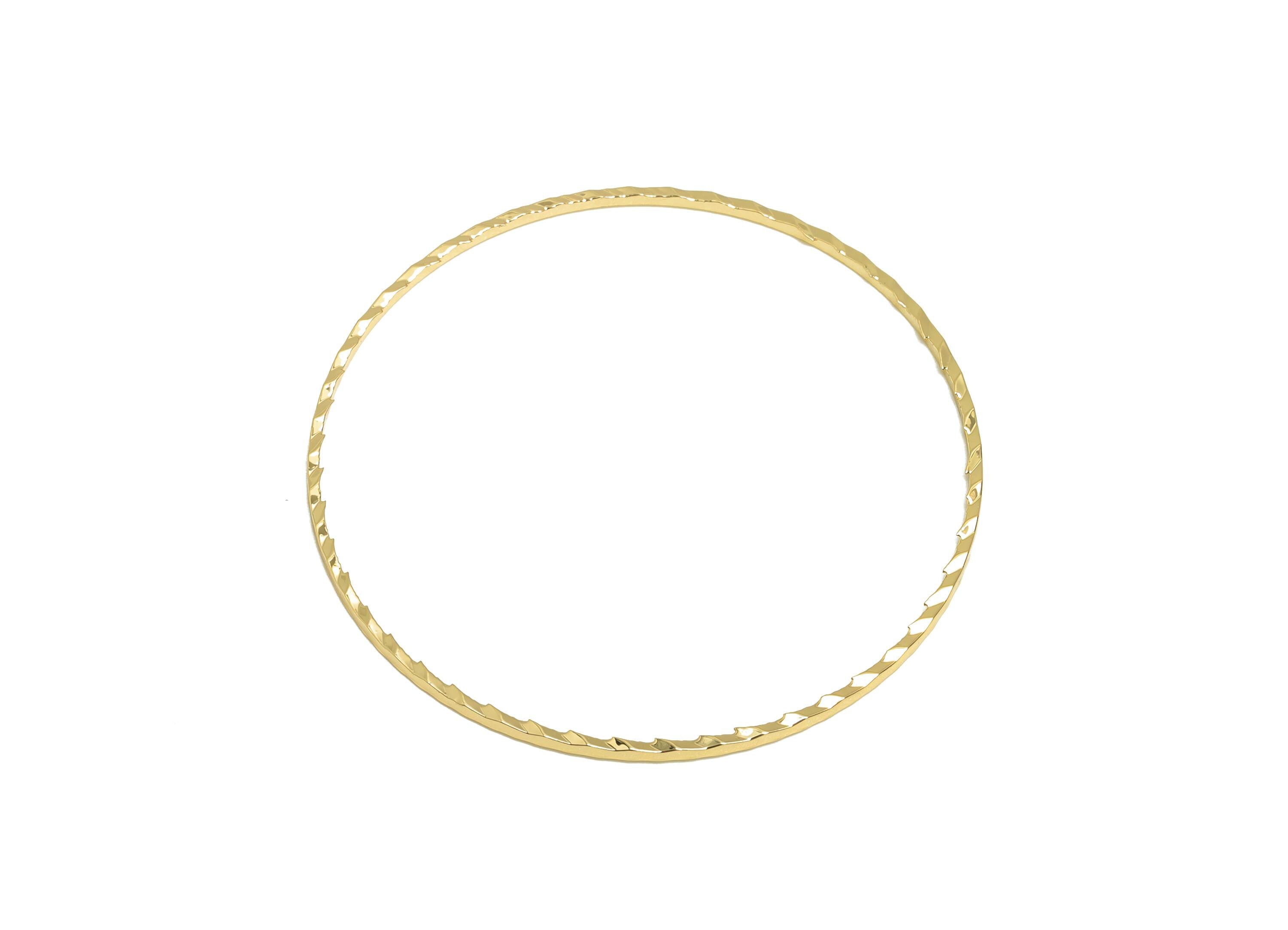 40mm Gold Round Connector - Textured Circle Jewelry - Brass Geometry Minimalist Jewelry - DIY Jewelry - 18K Real Gold Plated - RGP9289-40 - DOMEDBAZAAR