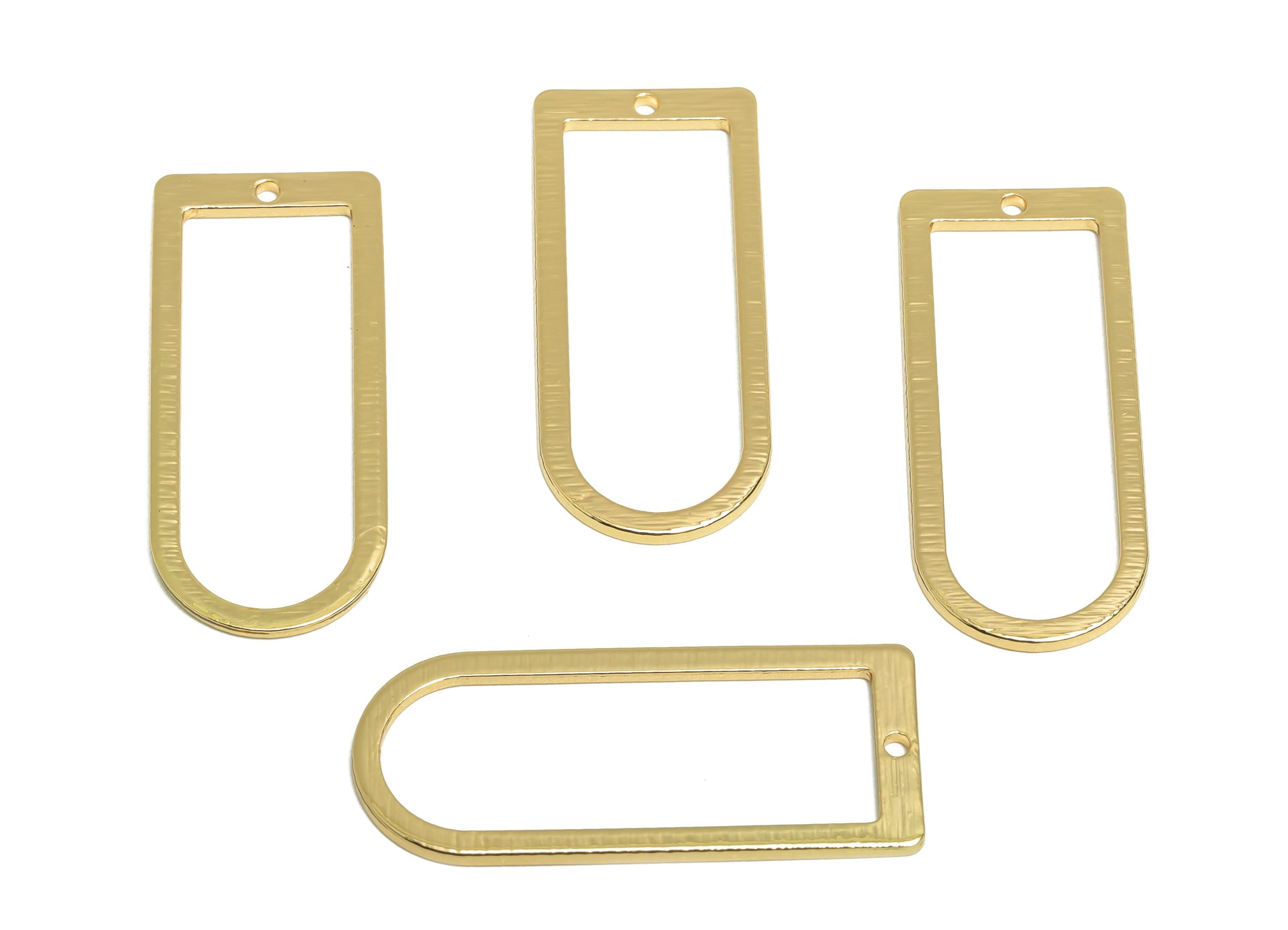 Textured Domed Charm - Brass Modern Geometric Pendant - Textured Gold Finding - Gold Jewelry - 18K Real Gold Plated - 30x13x1.1mm - RGP9315 - DOMEDBAZAAR