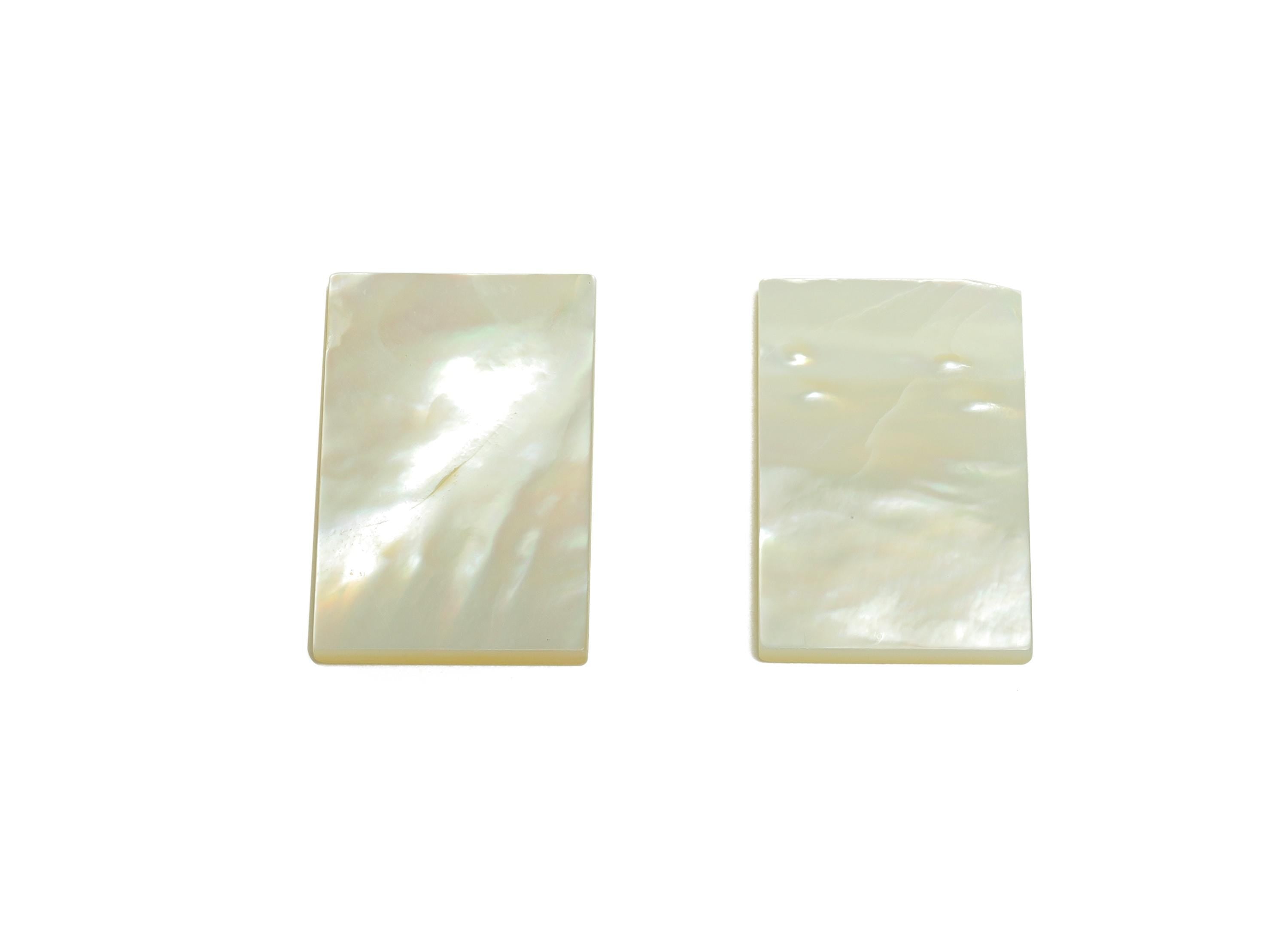 Mother of Pearl Charm - Rectangular White Shell Charm - Geometric Elegant Pearl Charm - DIY Shell Pendant - 21x13.2x1.42mm - RGP9316 - DOMEDBAZAAR
