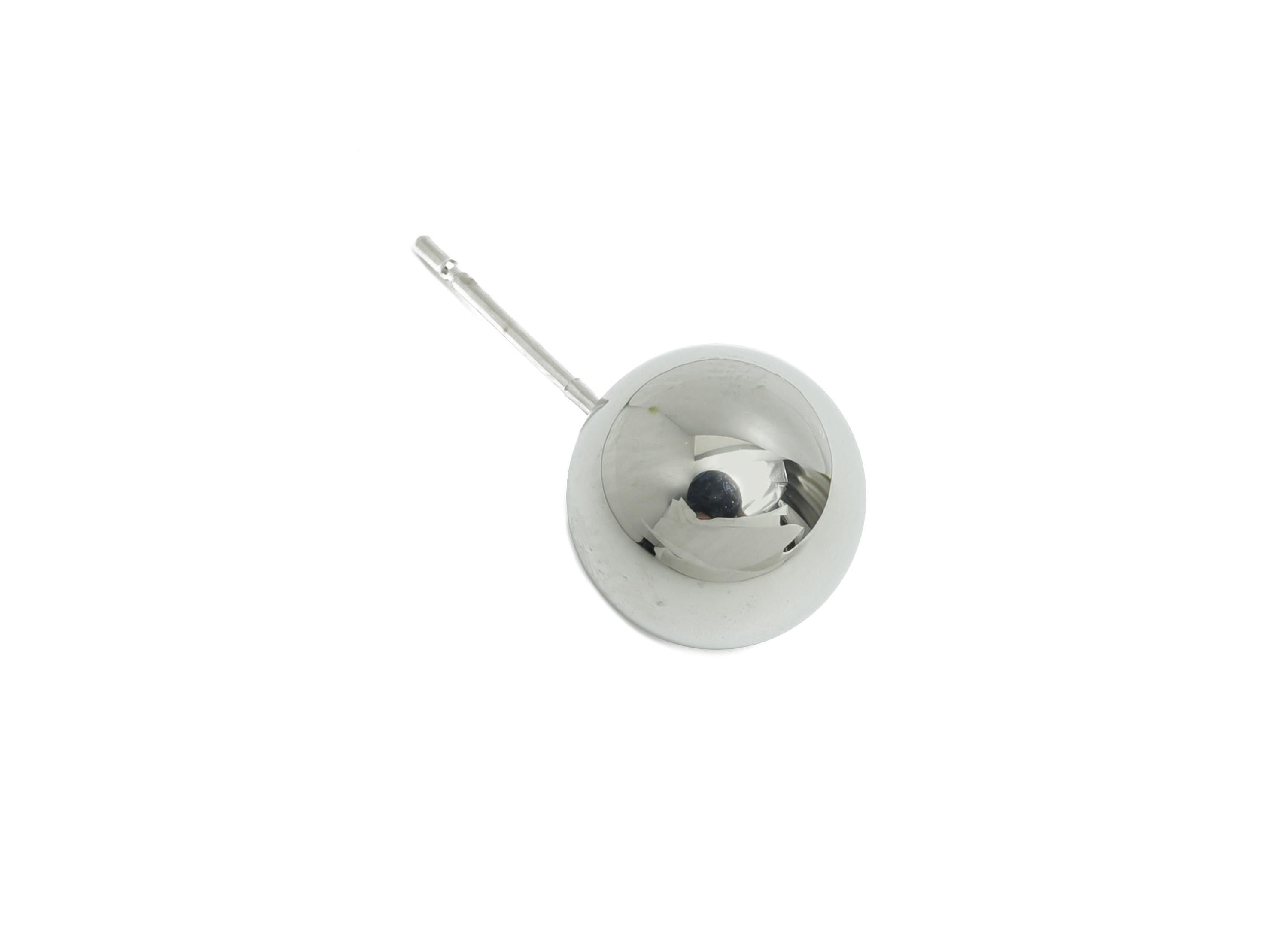 10mm Ball Stud Earring - Brass Minimalist Smooth Earring Stud - Silver Modern Classic Stud Earring  - Elegant Simple Jewelry - RGP9406S - DOMEDBAZAAR