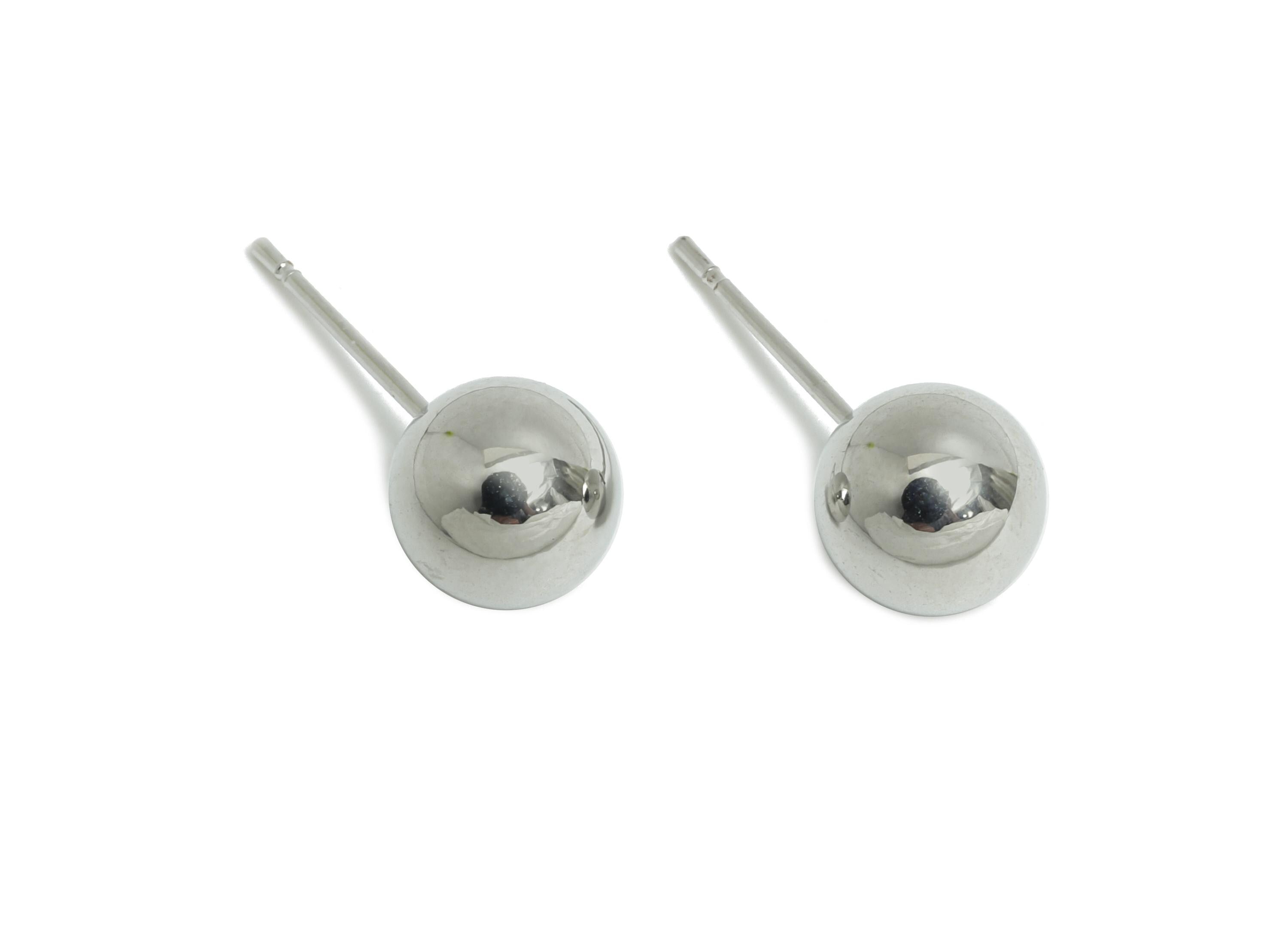 8mm Ball Stud Earring - Brass Minimalist Smooth Earring Stud - Modern Steel Stud Earring - Steel Stud - Elegant Simple Jewelry - RGP9405S - DOMEDBAZAAR