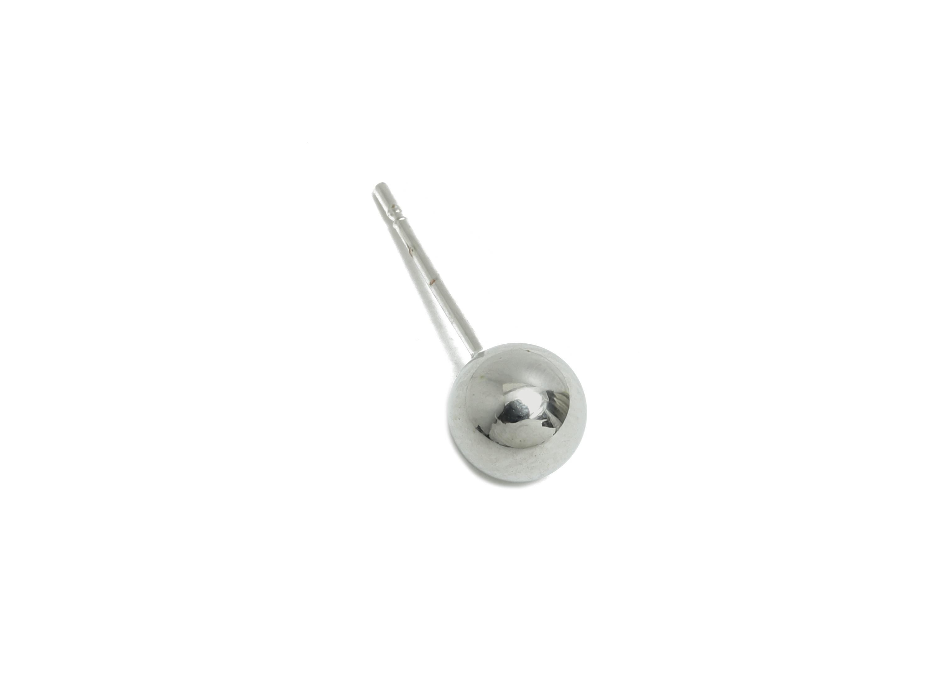 6mm Ball Stud Earring - Brass Minimalist Smooth Earring Stud - Modern Sleek Earring Post - Silver Stud - Elegant Simple Jewelry- RGP9403S - DOMEDBAZAAR