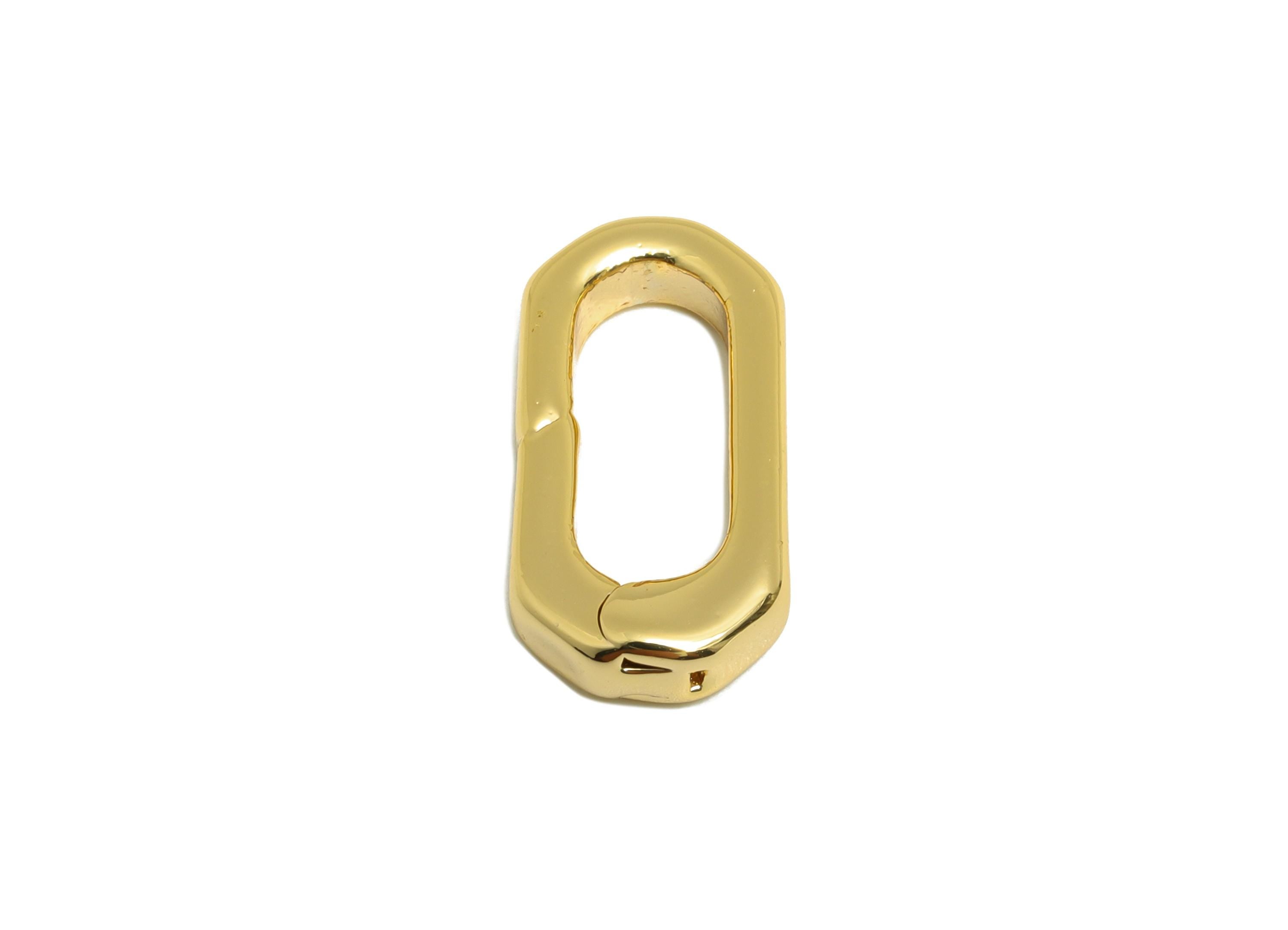 Brass Carabiner Clasp - Brass Connector Clasp - Oval Carabiner Link - Keychain Link Component - DIY Clasp - Gold Jewelry - 16x8x2mm-RGP10136 - DOMEDBAZAAR
