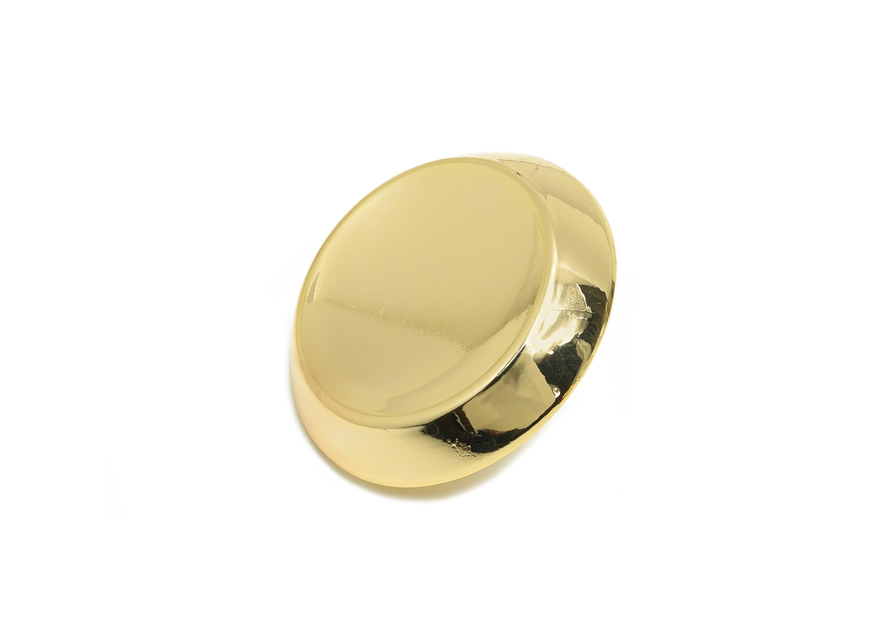 Bold Round Concave Earring - Brass Elegant Concave Stud Earring - Brass Classic Concave Stud Earring - Gold Jewelry - 31x31x5mm - RGP10081 - DOMEDBAZAAR