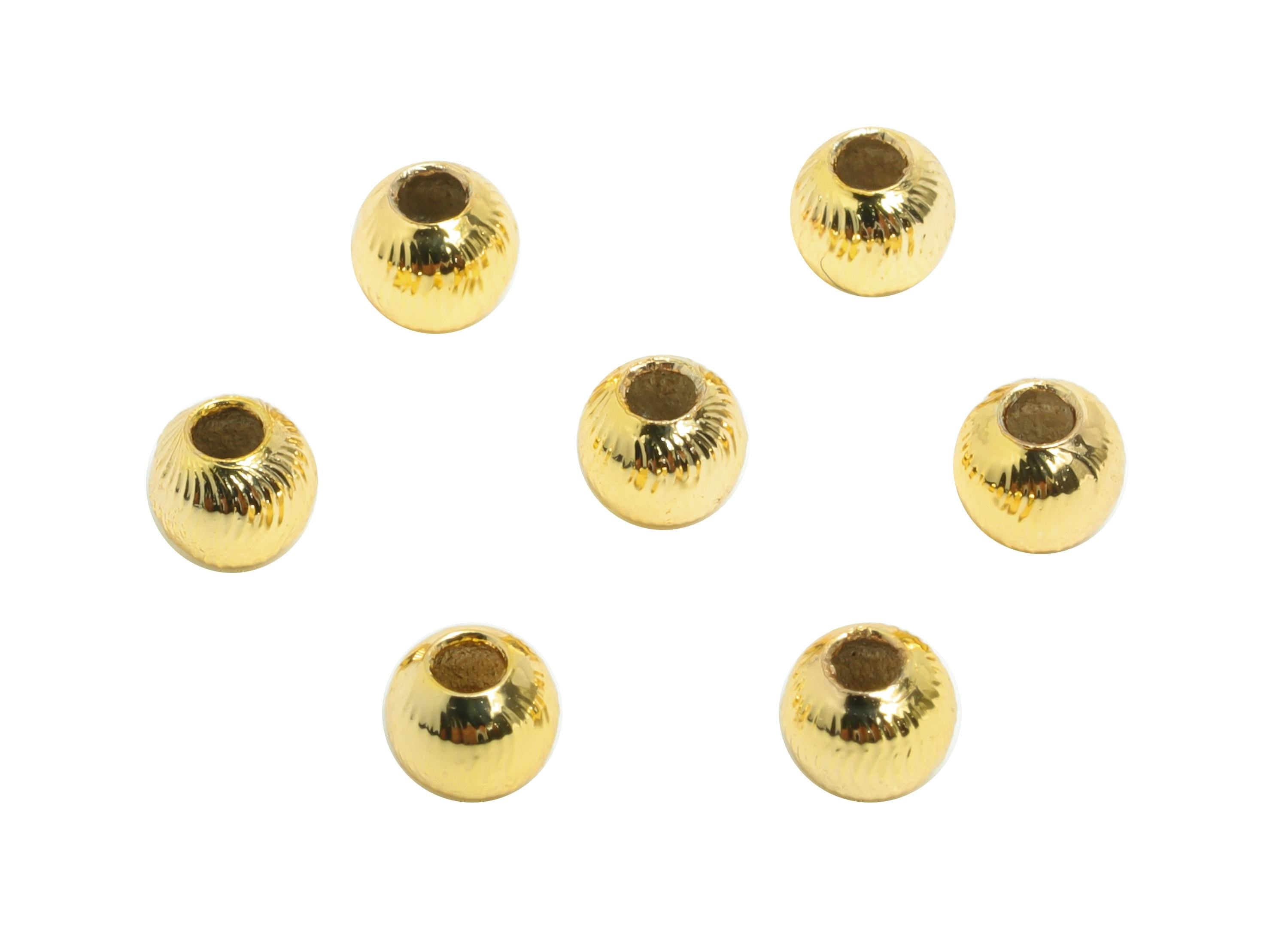 Brass Textured Beads - Brass Metal  Space Beads for Necklace - Brass Hollow Spherical Bead - Gold Textured Ball Bead - 4x3.4x3mm - RGP10137 - DOMEDBAZAAR