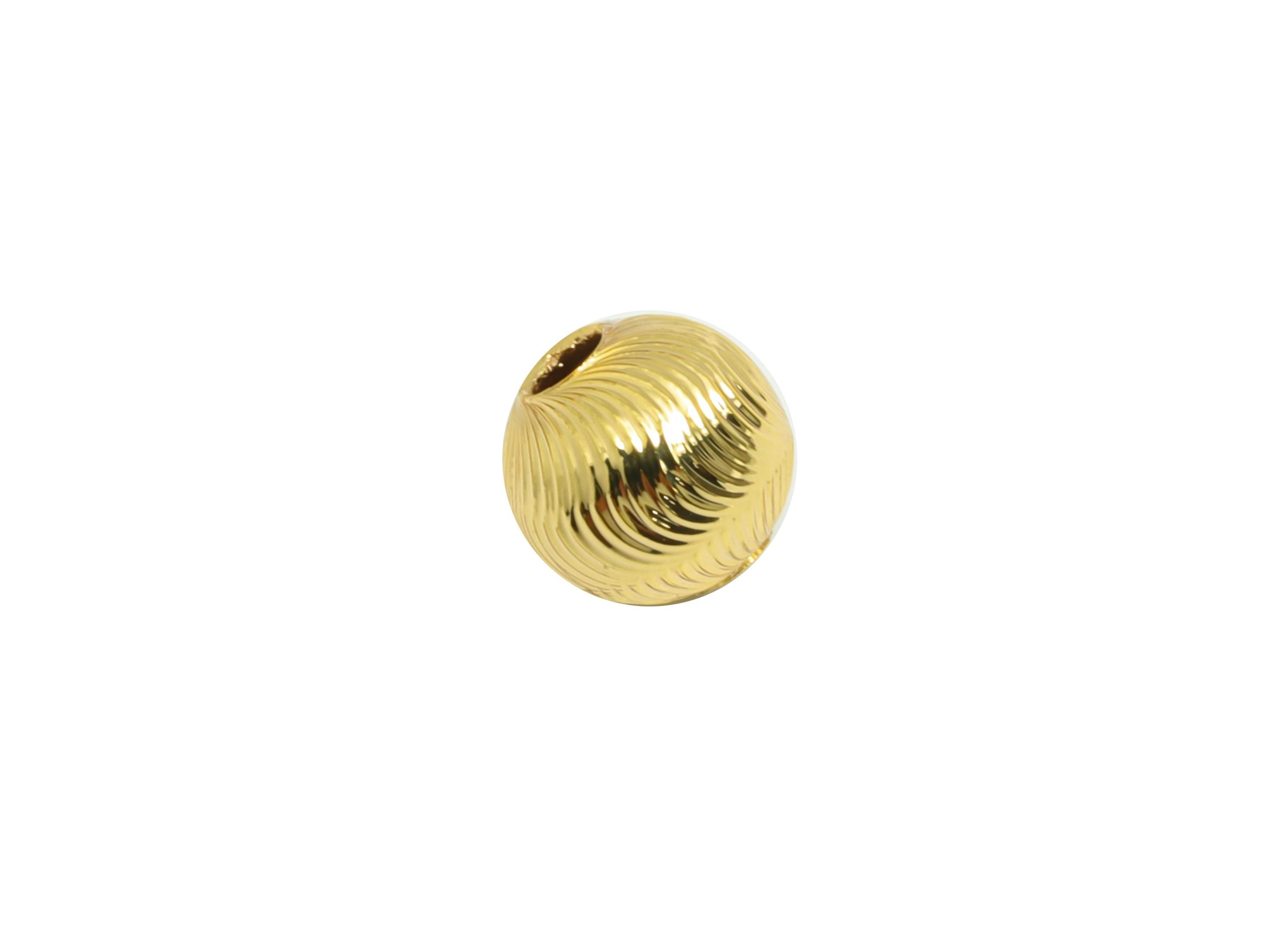 5.4mm Gold Textured Beads - Brass Metal  Space Beads for Necklace - Gold Hollow Spherical Bead - Textured Ball Bead - 6x5.4x5mm - RGP10139 - DOMEDBAZAAR