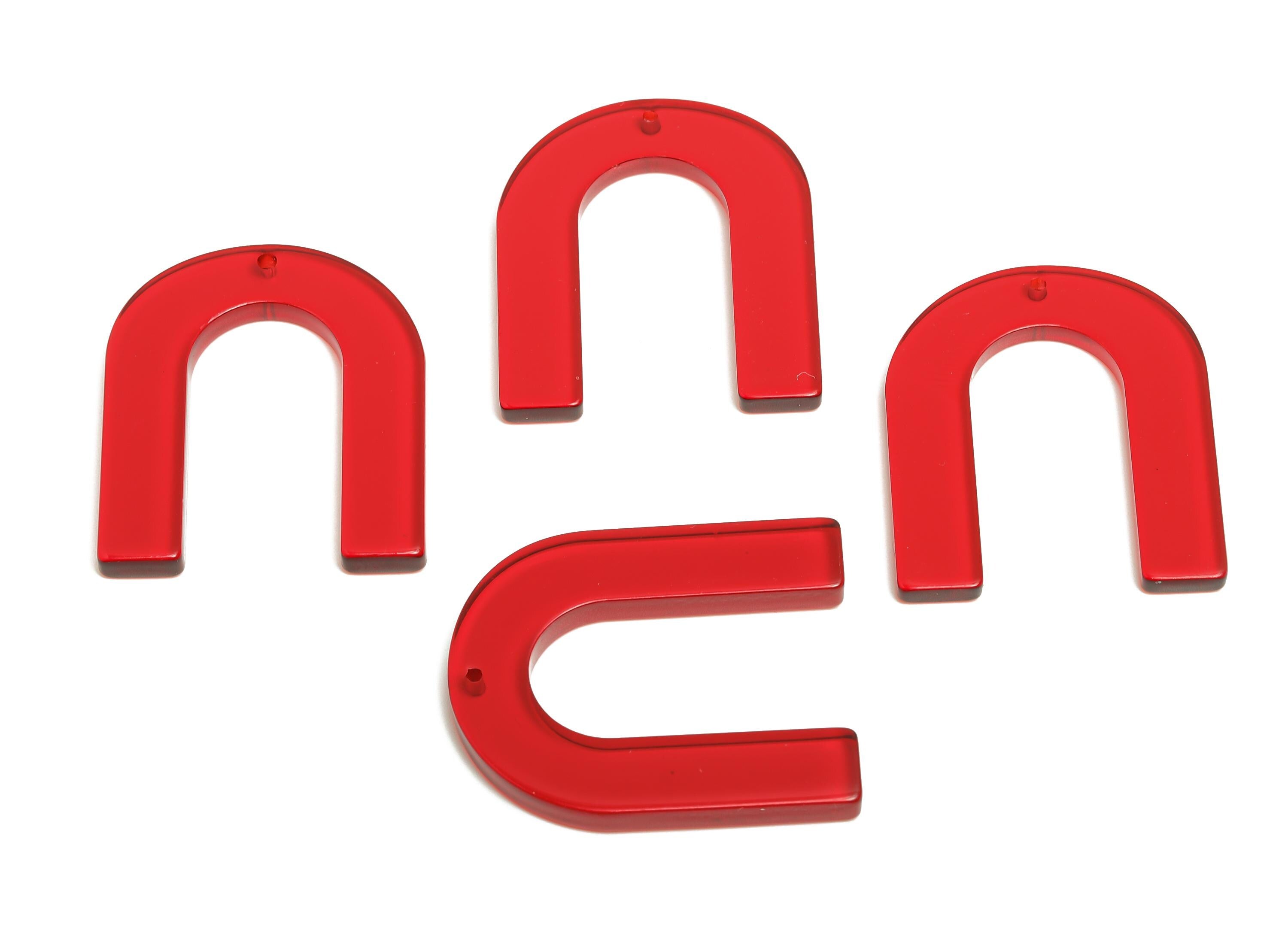 Transparent Heart Charm - Acrylic Horseshoe Shape Charm - Modern Jewelry - Handmade Accessory - Craft Supplies - 32x26x2mm-AC2634- A67 - DOMEDBAZAAR