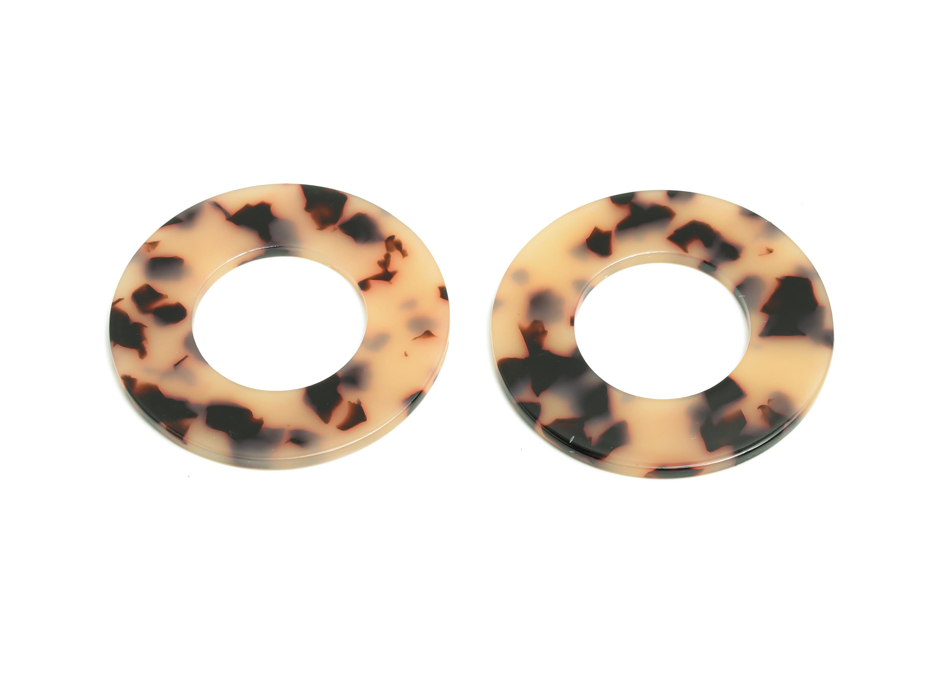 Acetic Acid Tortoise Shell Charm - Washer DIY Charm - Geometric Jewelry - Handmade Accessory - DIY Accessories - 49.65x49x2mm - AC2635-A07 - DOMEDBAZAAR