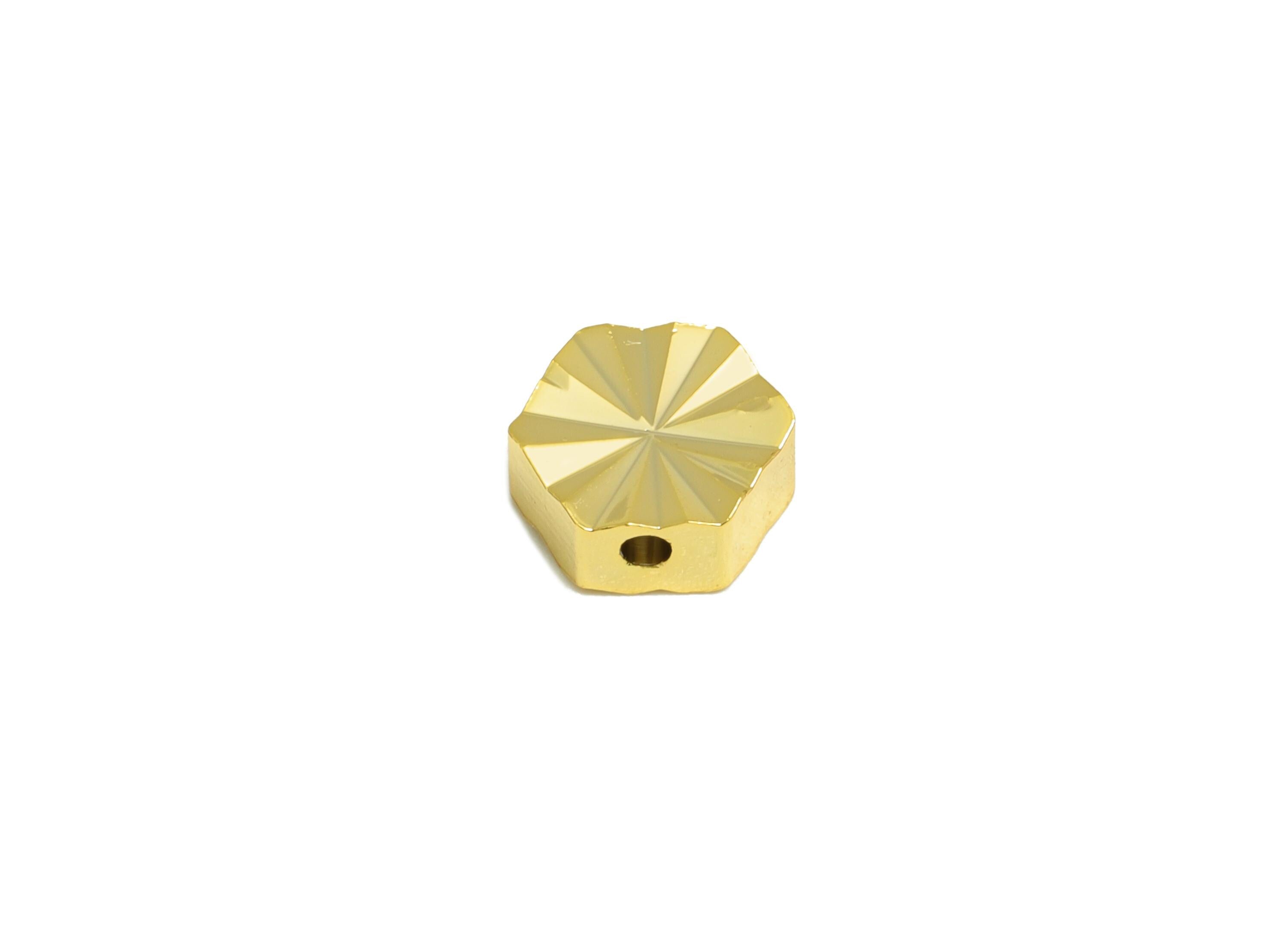 Brass Spacer Bead - Brass Hexagon Faceted Beads for Jewelry Making - Gold Decorative Metal Craft Bead - Gold Jewelry - 6x6x2mm - RGP10302 - DOMEDBAZAAR
