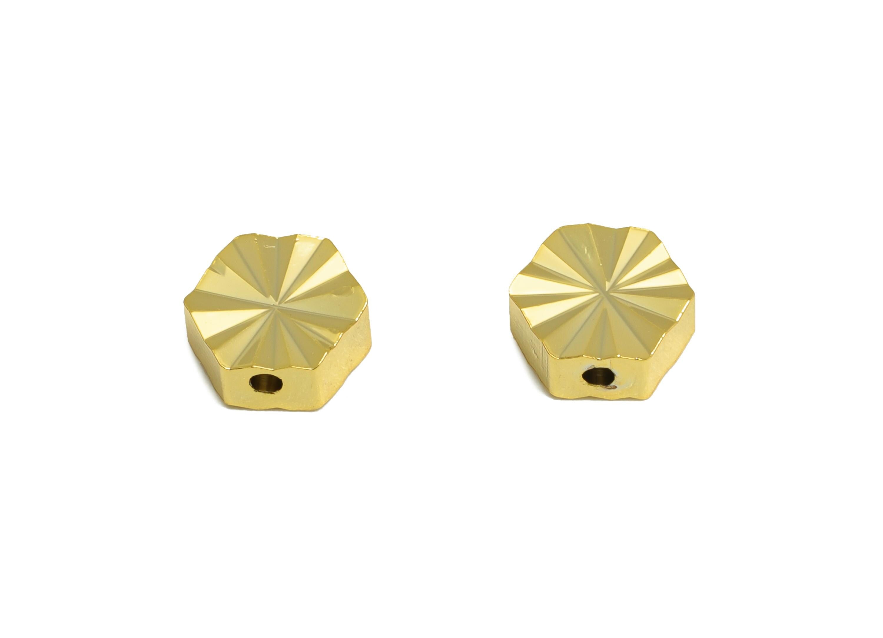 Brass Spacer Bead - Brass Hexagon Faceted Beads for Jewelry Making - Gold Decorative Metal Craft Bead - Gold Jewelry - 6x6x2mm - RGP10302 - DOMEDBAZAAR