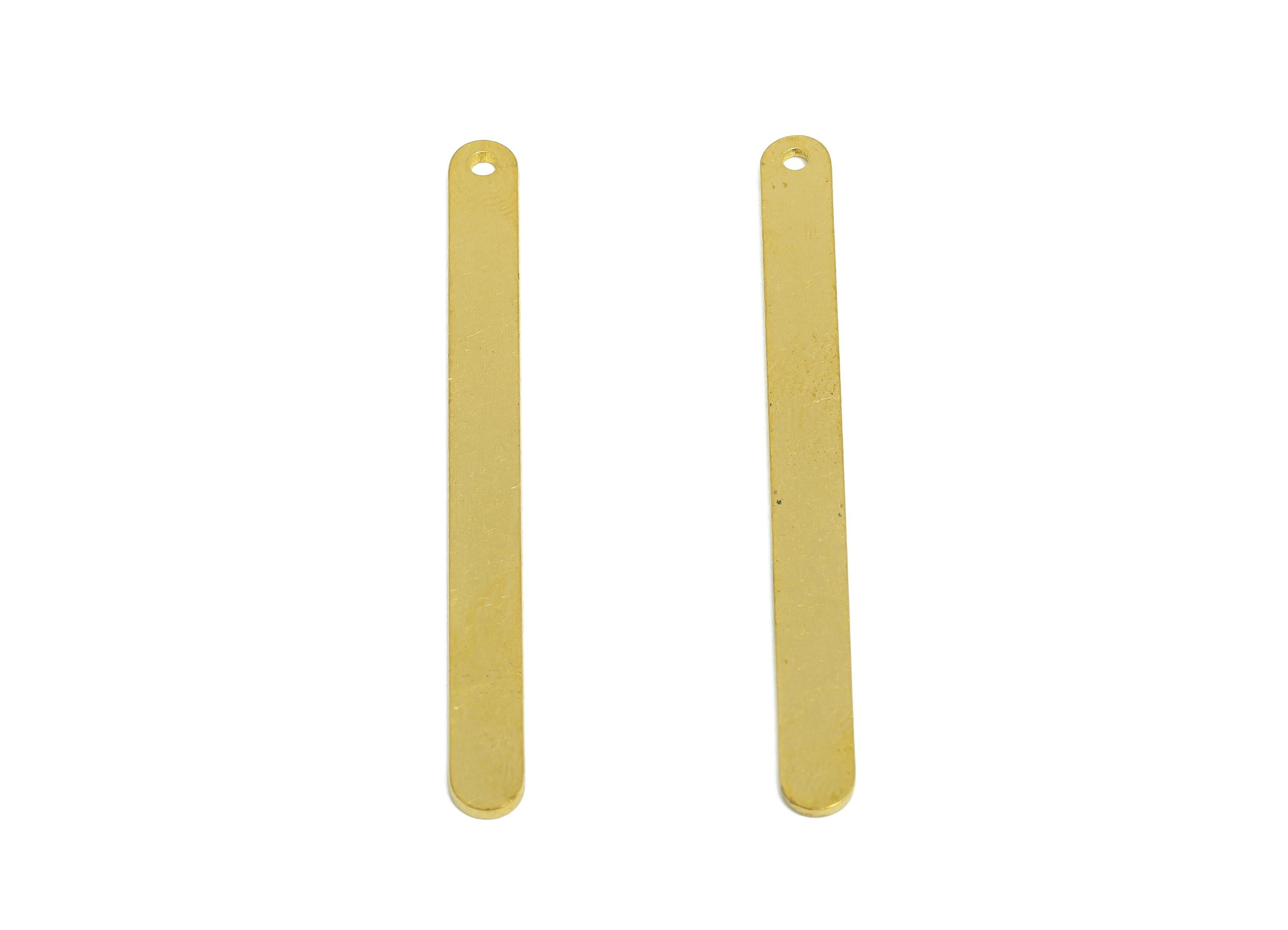 Brass Minimalist Earring Charm  - Raw Brass Blank Oval Pendant - Brass Customizable Jewelry - Fashion Jewelry Finding - 47x4x1mm - PP10972 - DOMEDBAZAAR