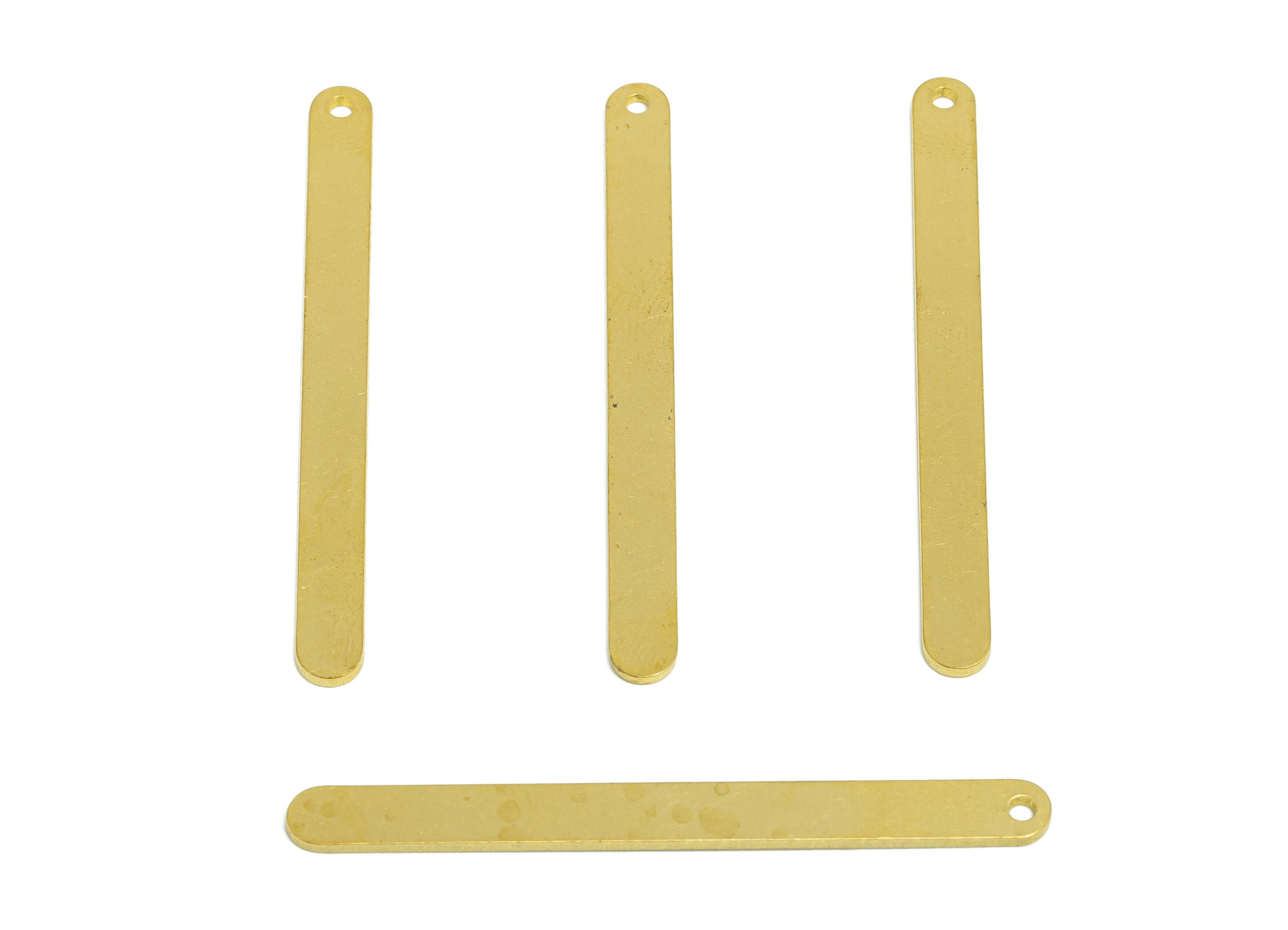 Brass Minimalist Earring Charm  - Raw Brass Blank Oval Pendant - Brass Customizable Jewelry - Fashion Jewelry Finding - 47x4x1mm - PP10972 - DOMEDBAZAAR