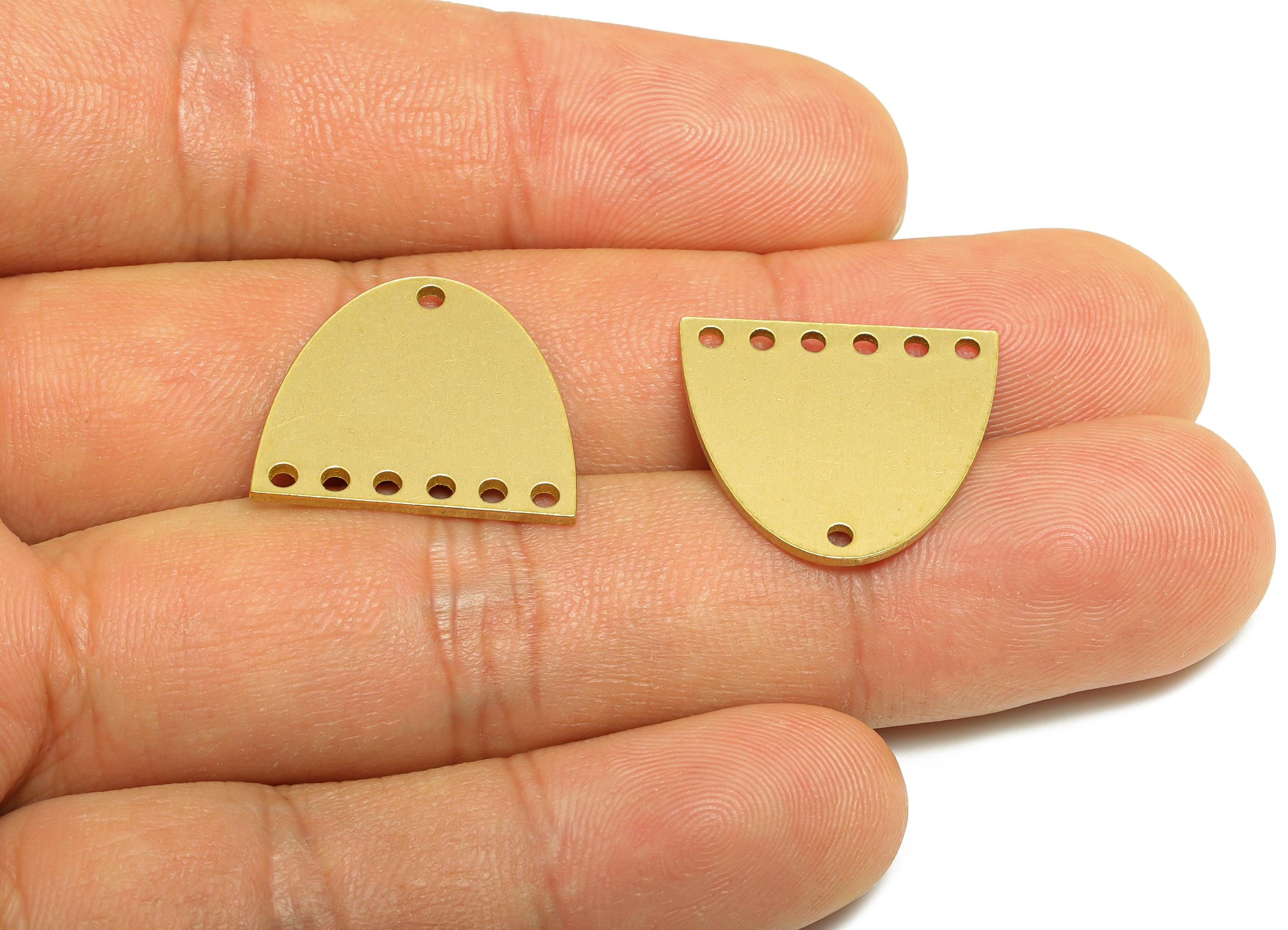 Brass Tassel Charm Connector  - Raw Brass Domed Connector - Customizable Jewelry - Brass Layered Jewelry Connector - 15x20x1mm - PPZ0204-1 - DOMEDBAZAAR
