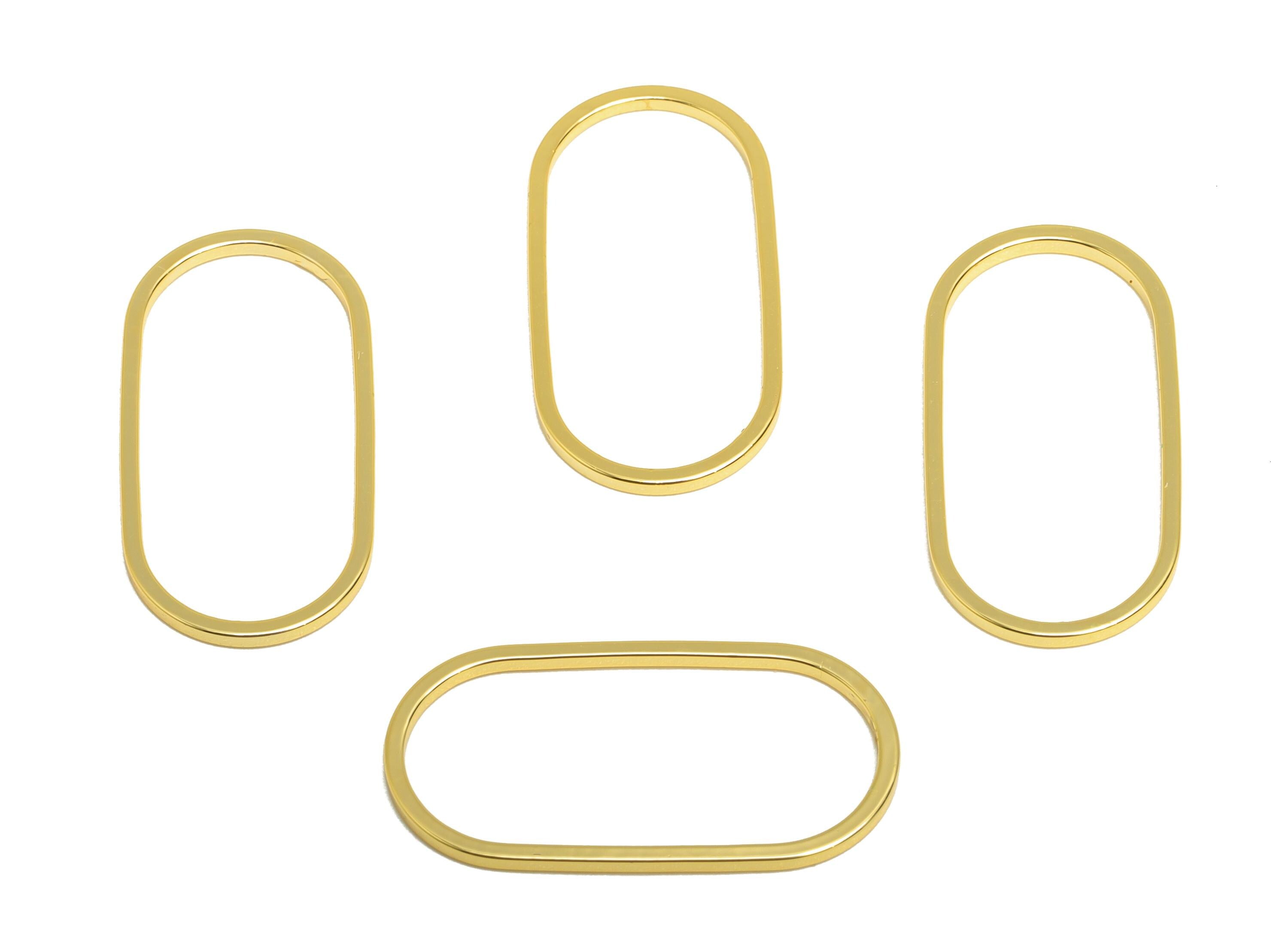 11*22mm Gold Oval Connector - Geometric Link - Brass Geometry Minimalist Charm - Jewelry Making - 18K Real Gold Plated - RGP9281-11*22 - DOMEDBAZAAR