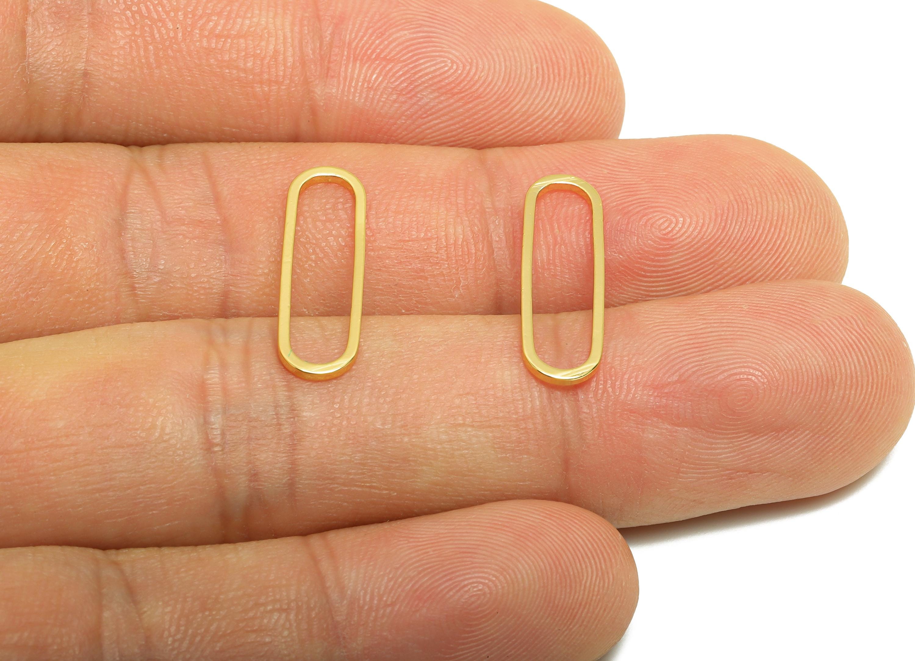 6*20mm Gold Oval Connector - Geometric Link - Brass Geometry Minimalist Charm - Jewelry Making - 18K Real Gold Plated - RGP9281-6*20 - DOMEDBAZAAR