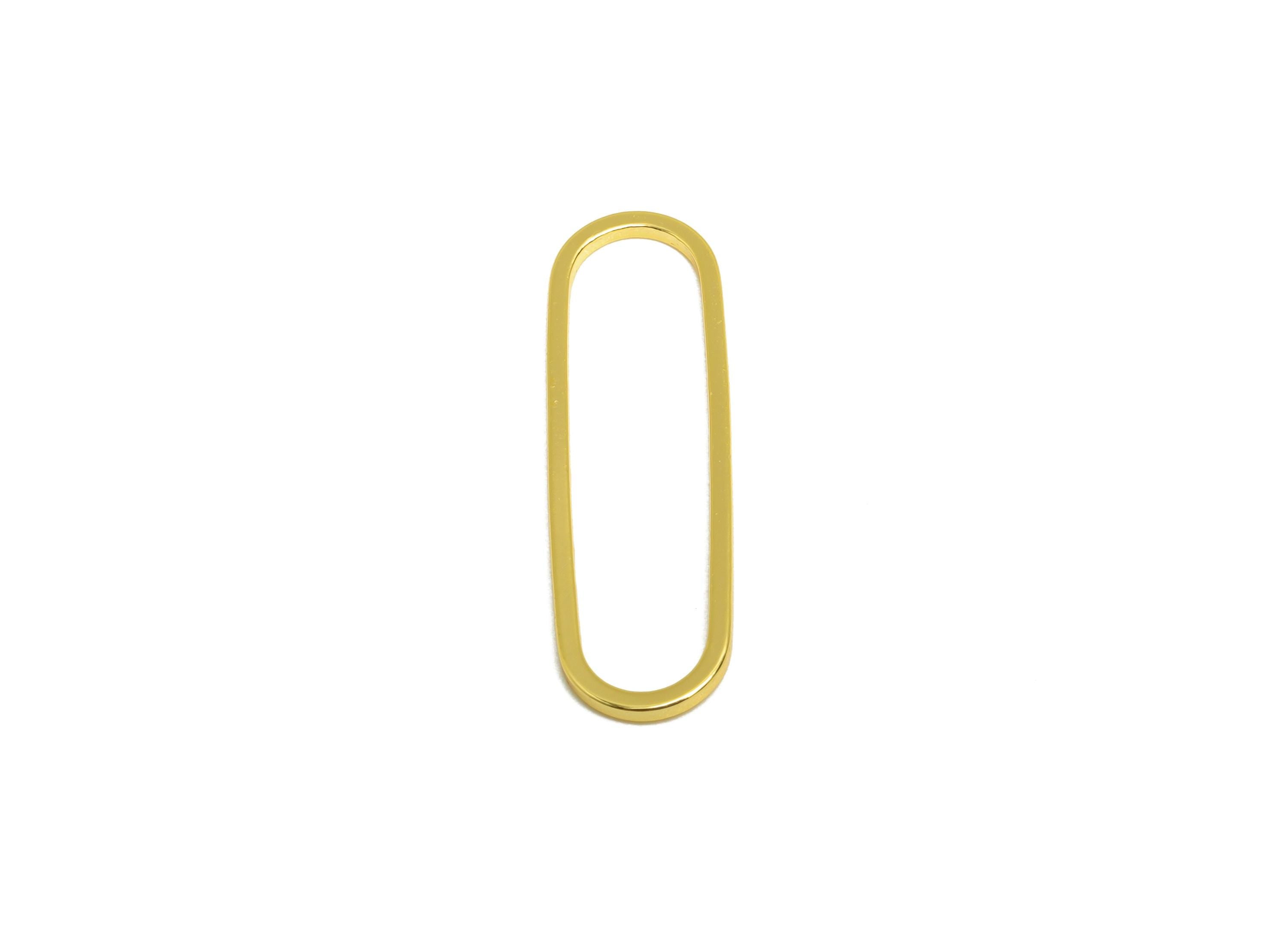 7*25mm Gold Oval Connector - Geometric Link - Brass Geometry Minimalist Charm - Jewelry Making - 18K Real Gold Plated - RGP9281-7*25 - DOMEDBAZAAR