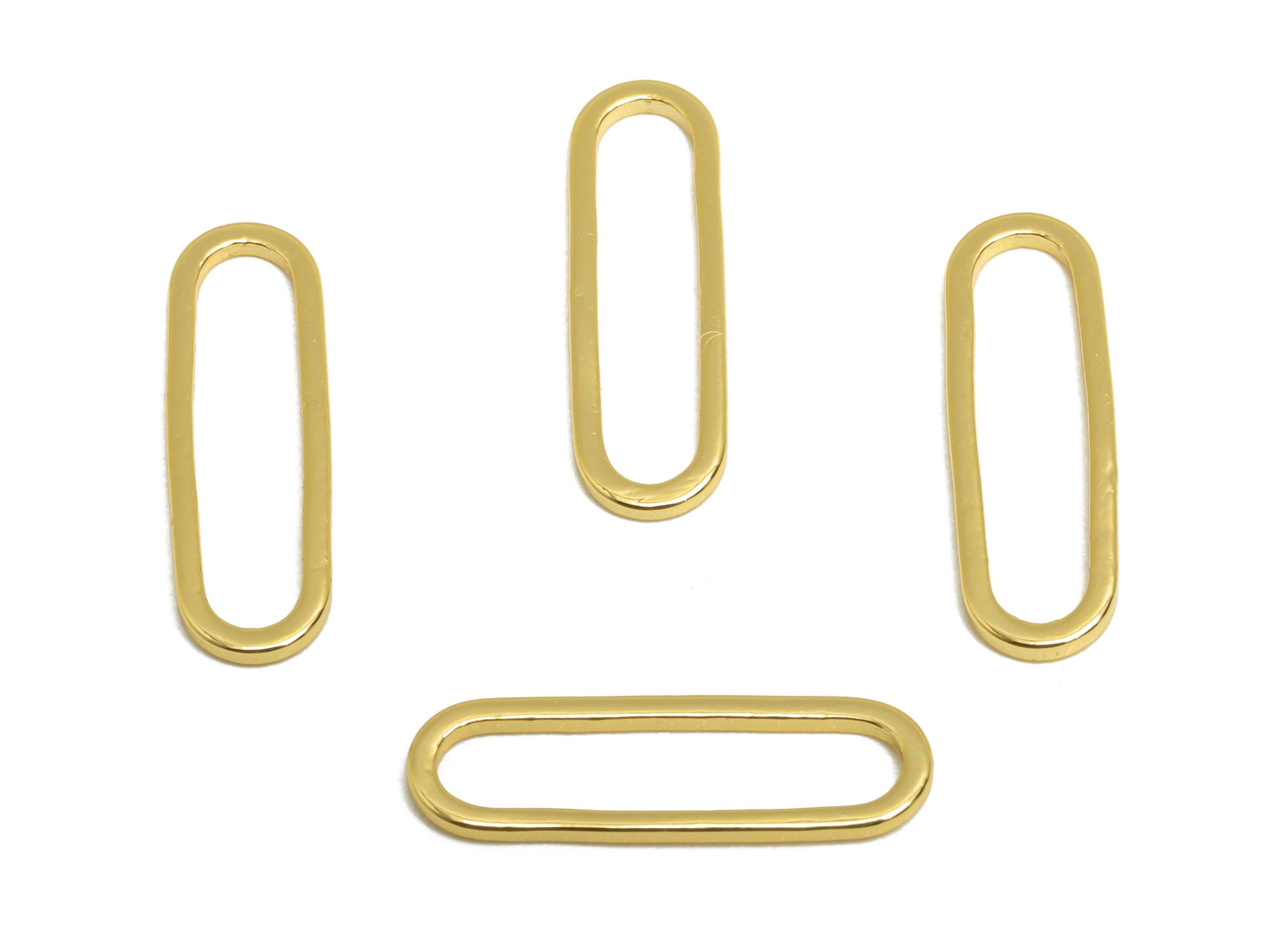 5*15mm Gold Oval Connector - Geometric Link - Brass Geometry Minimalist Charm - Jewelry Making - 18K Real Gold Plated - RGP9281-5*15 - DOMEDBAZAAR