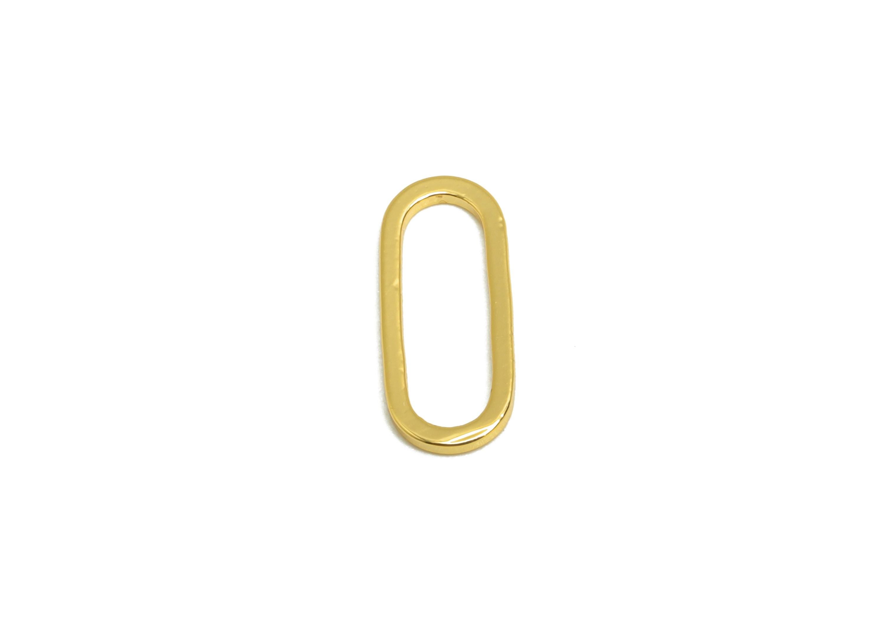 5*12mm Gold Oval Connector - Geometric Link - Brass Geometry Minimalist Charm - Jewelry Making - 18K Real Gold Plated - RGP9281-5*12 - DOMEDBAZAAR