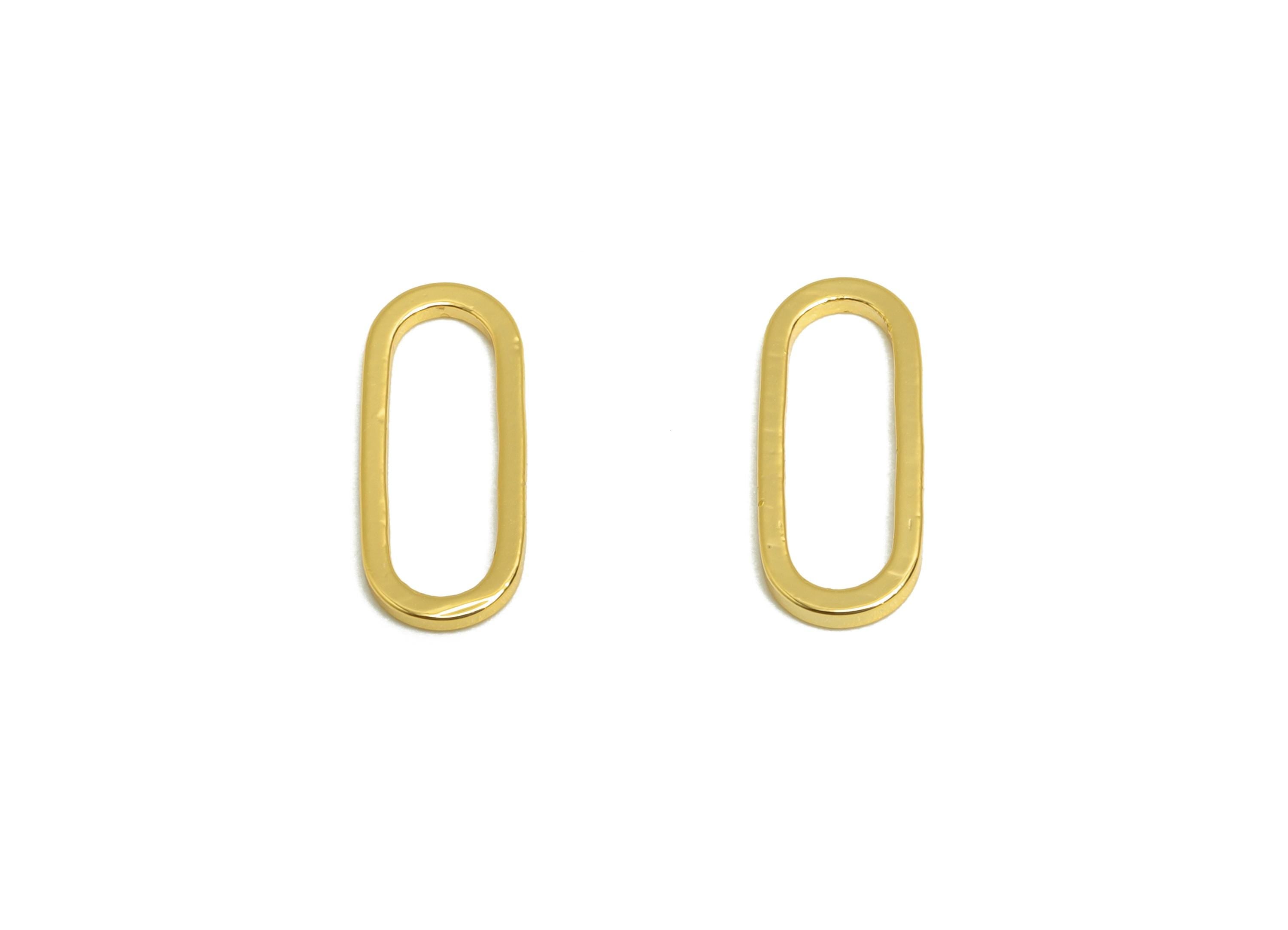 5*12mm Gold Oval Connector - Geometric Link - Brass Geometry Minimalist Charm - Jewelry Making - 18K Real Gold Plated - RGP9281-5*12 - DOMEDBAZAAR
