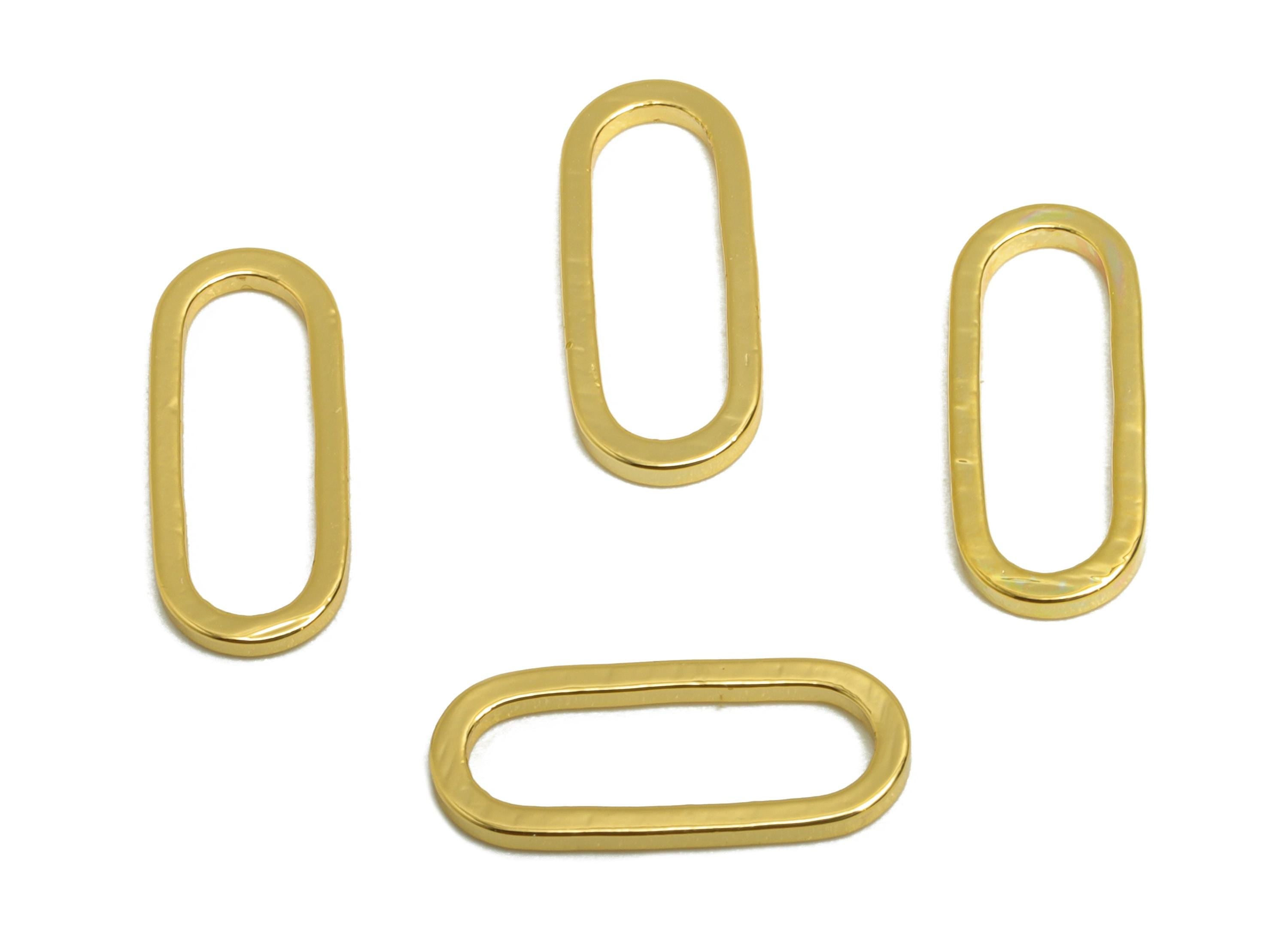 5*12mm Gold Oval Connector - Geometric Link - Brass Geometry Minimalist Charm - Jewelry Making - 18K Real Gold Plated - RGP9281-5*12 - DOMEDBAZAAR