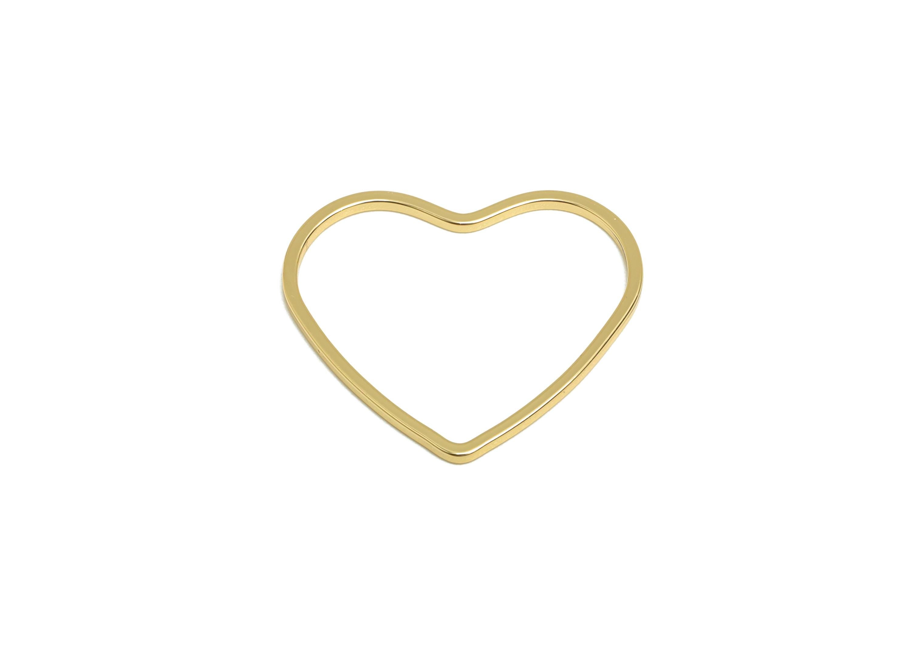 9*21mm Gold Heart Connector - Romantic Jewelry - Brass Geometry Charm - Minimalist Jewelry - DIY Jewelry - 18K Real Gold Plated - RGP9286 - DOMEDBAZAAR