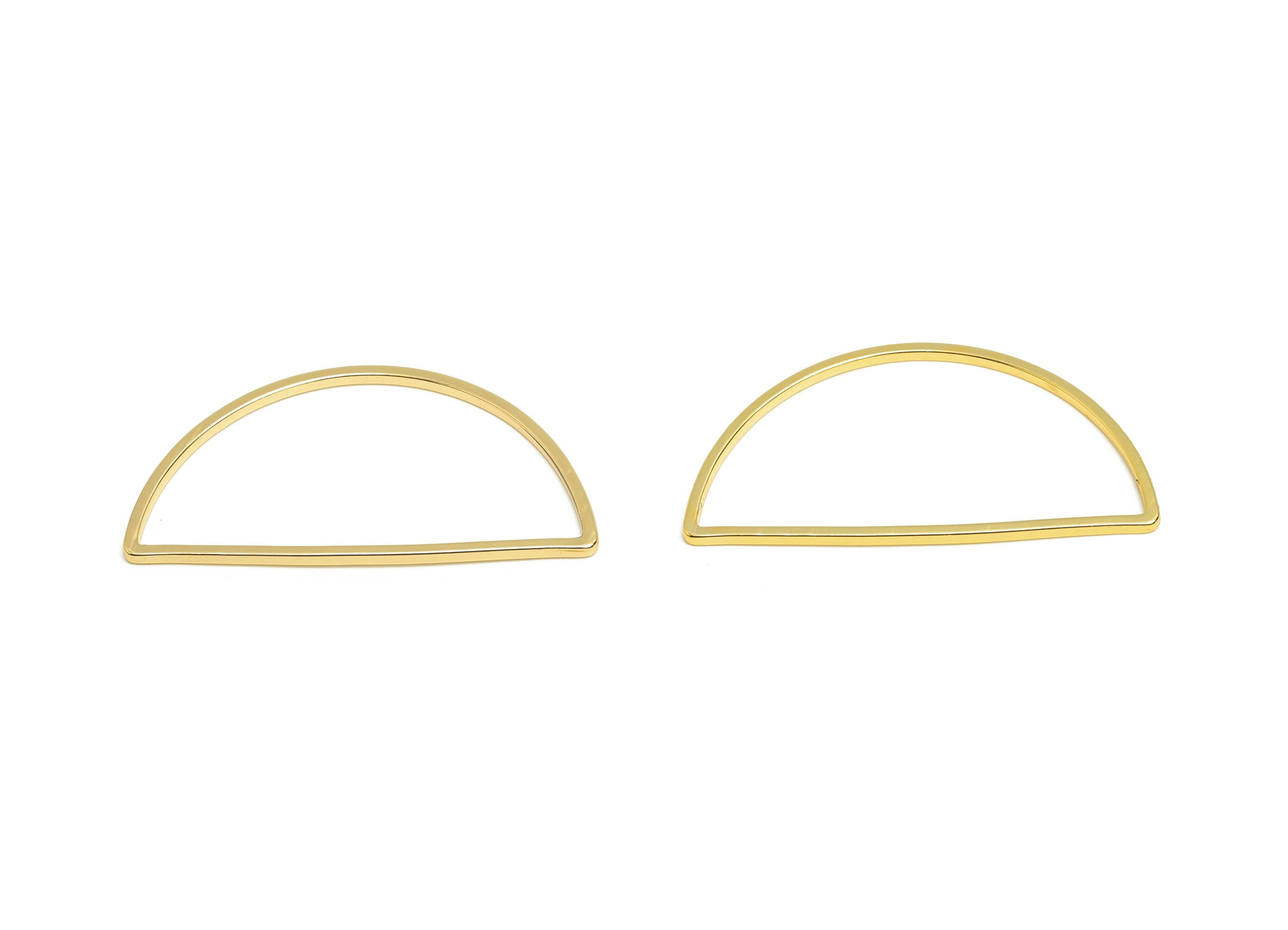 15*30mm Gold Domed Connector - Geometric Link - Brass Geometry Frame Charm - Minimalist Jewelry - DIY Jewelry - 18K Real Gold Plated-RGP9287 - DOMEDBAZAAR