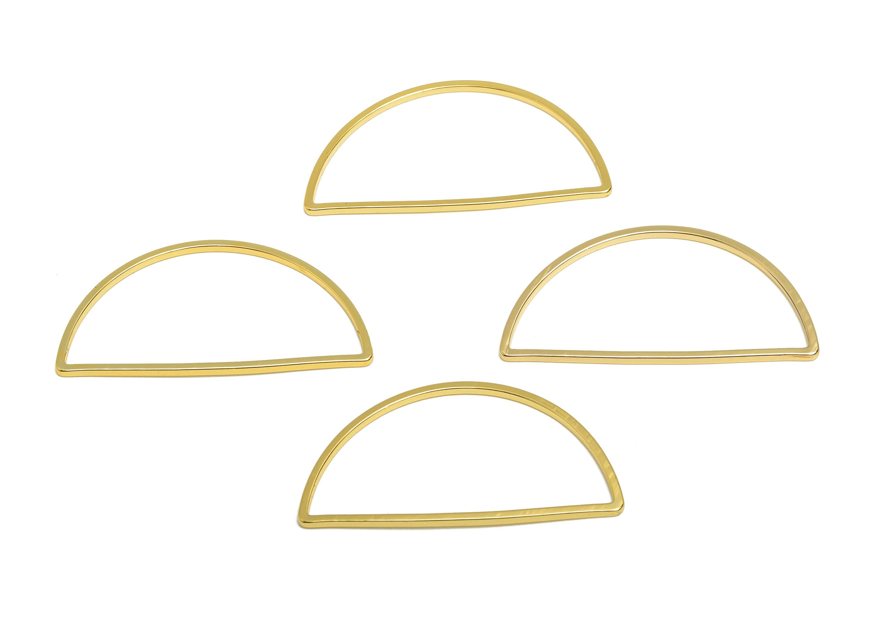 15*30mm Gold Domed Connector - Geometric Link - Brass Geometry Frame Charm - Minimalist Jewelry - DIY Jewelry - 18K Real Gold Plated-RGP9287 - DOMEDBAZAAR