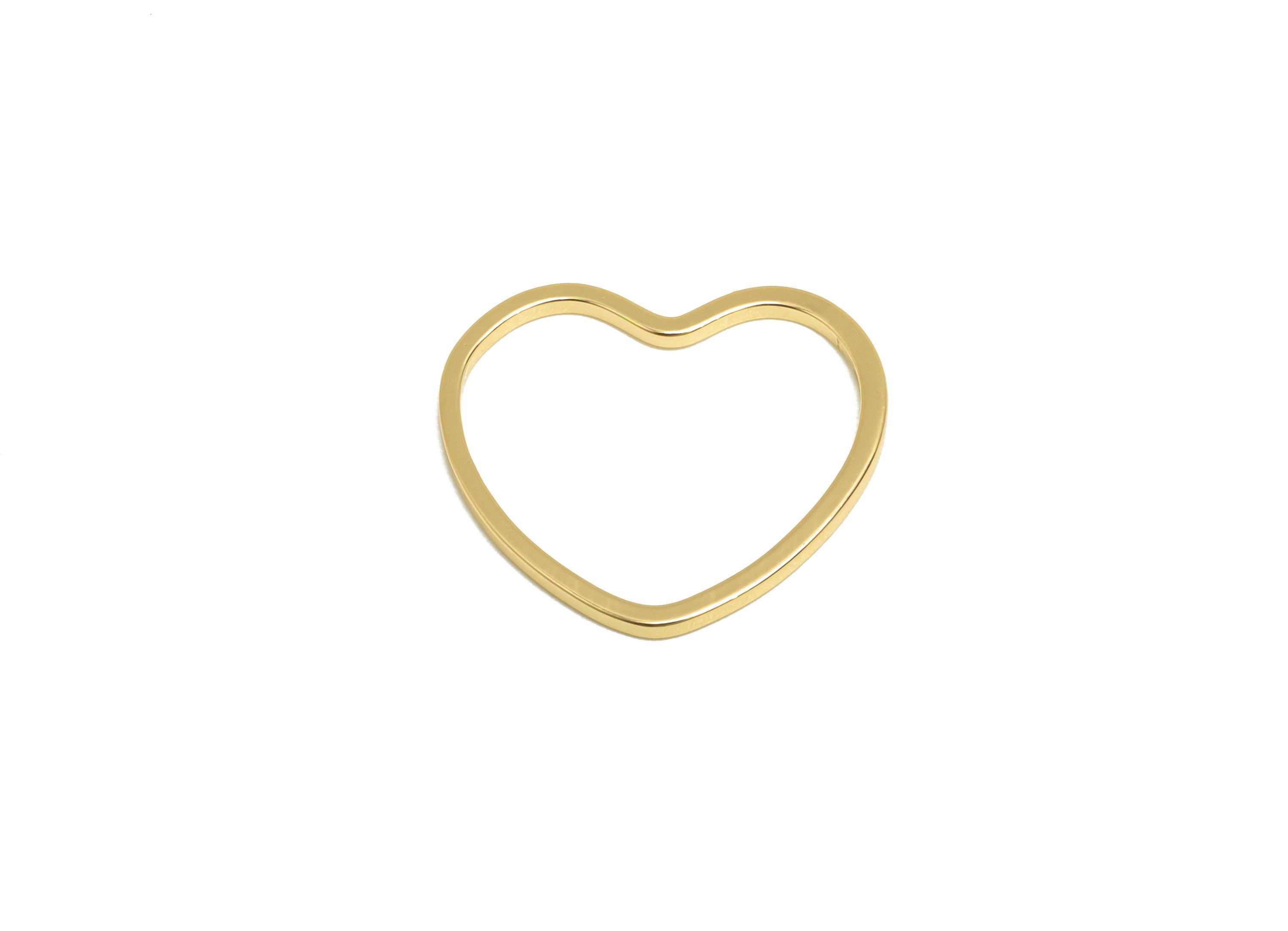 15*16mm Gold Heart Connector - Romantic Jewelry - Brass Geometry Charm - Minimalist Jewelry - DIY Jewelry - 18K Real Gold Plated - RGP9288 - DOMEDBAZAAR