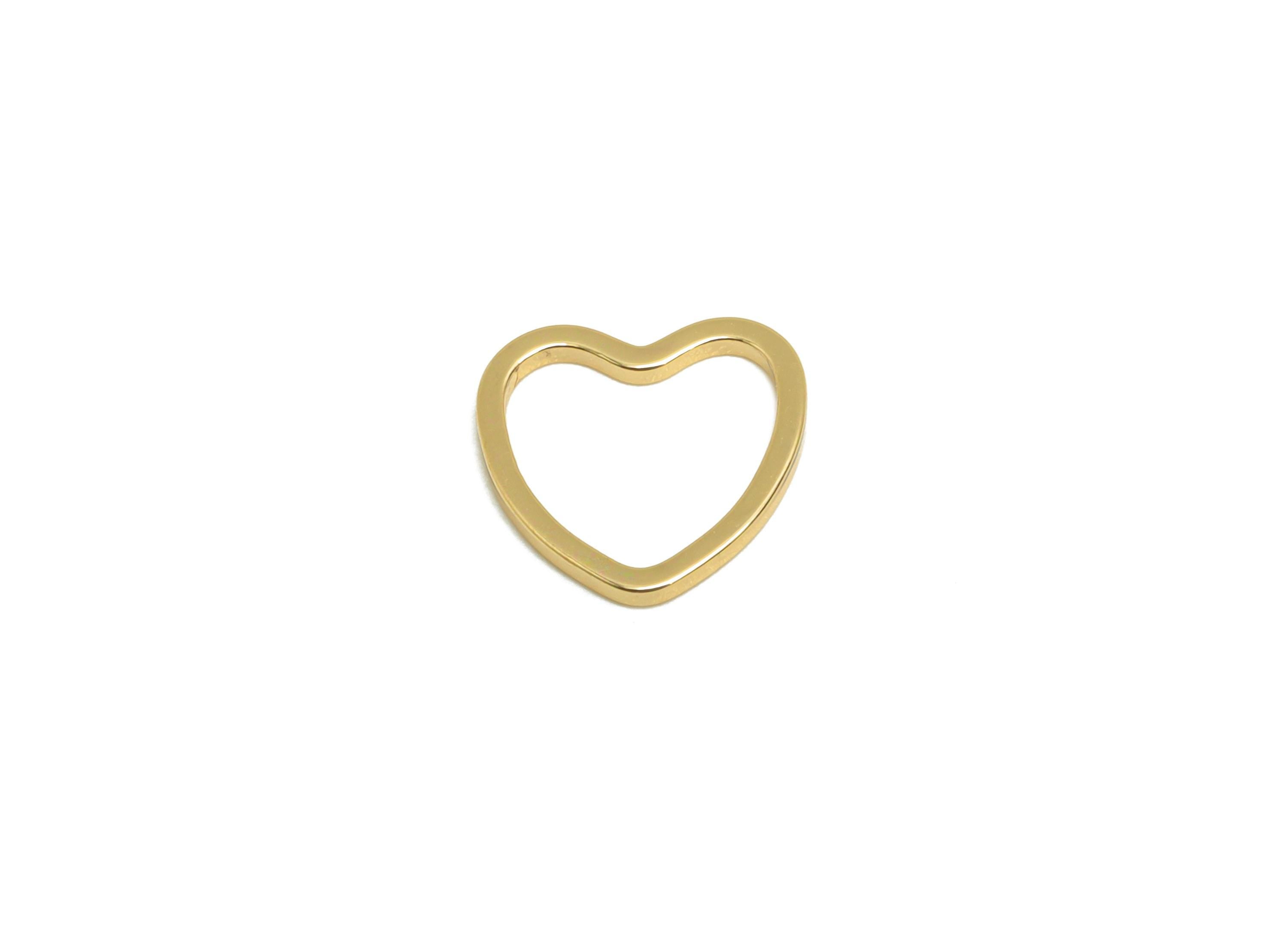 10mm Gold Heart Connector - Romantic Jewelry - Brass Geometry Charm - Minimalist Jewelry - DIY Jewelry - 18K Real Gold Plated - RGP9291 - DOMEDBAZAAR