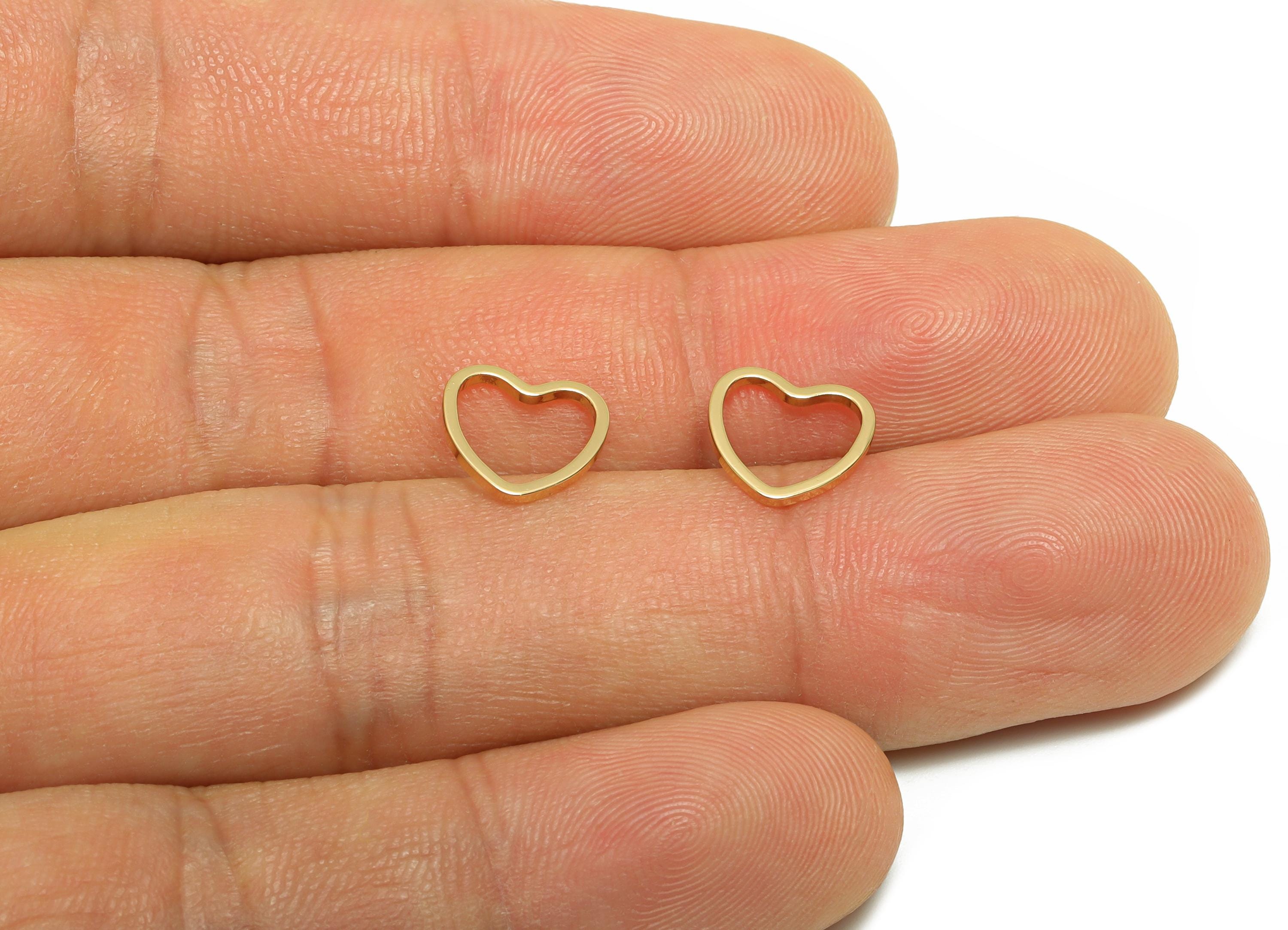 10mm Gold Heart Connector - Romantic Jewelry - Brass Geometry Charm - Minimalist Jewelry - DIY Jewelry - 18K Real Gold Plated - RGP9291 - DOMEDBAZAAR