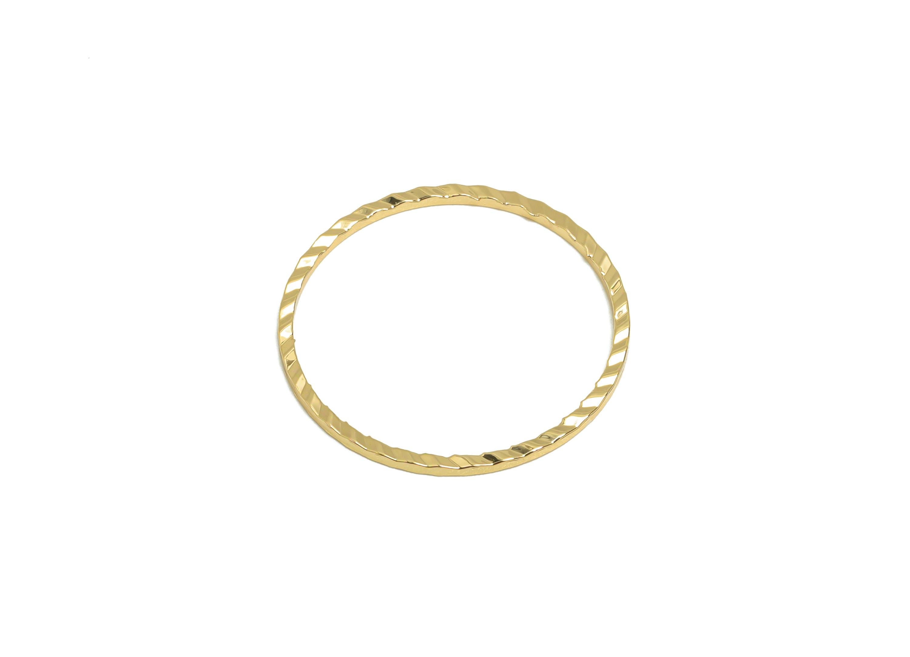 20mm Gold Round Connector - Textured Circle Jewelry - Brass Geometry Minimalist Jewelry - DIY Jewelry - 18K Real Gold Plated - RGP9289-20 - DOMEDBAZAAR