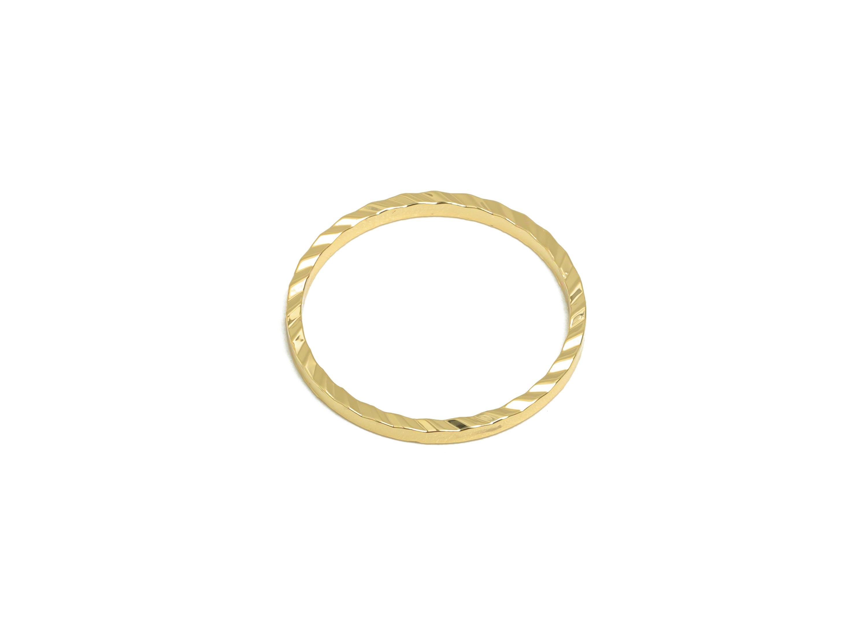 16mm Gold Round Connector - Textured Circle Jewelry - Brass Geometry Minimalist Jewelry - DIY Jewelry - 18K Real Gold Plated - RGP9289-16 - DOMEDBAZAAR