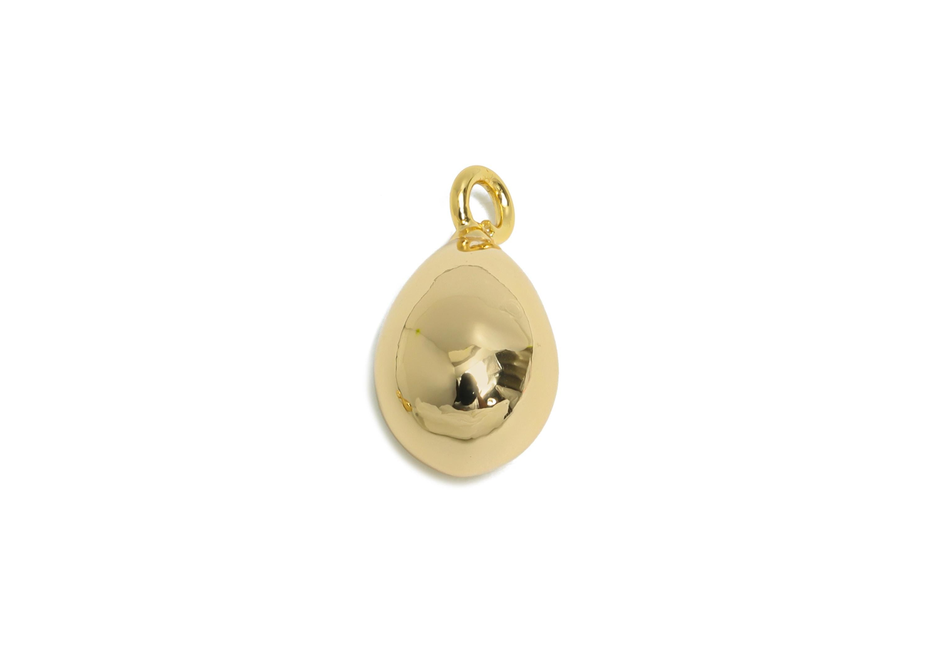 Gold Teardrop Earring Charm - Gold Sleek Earring Charm - Brass Timeless Fashion Geometry Jewelry - 18K Real Gold Plated - 18x9x9mm - RGP9417 - DOMEDBAZAAR
