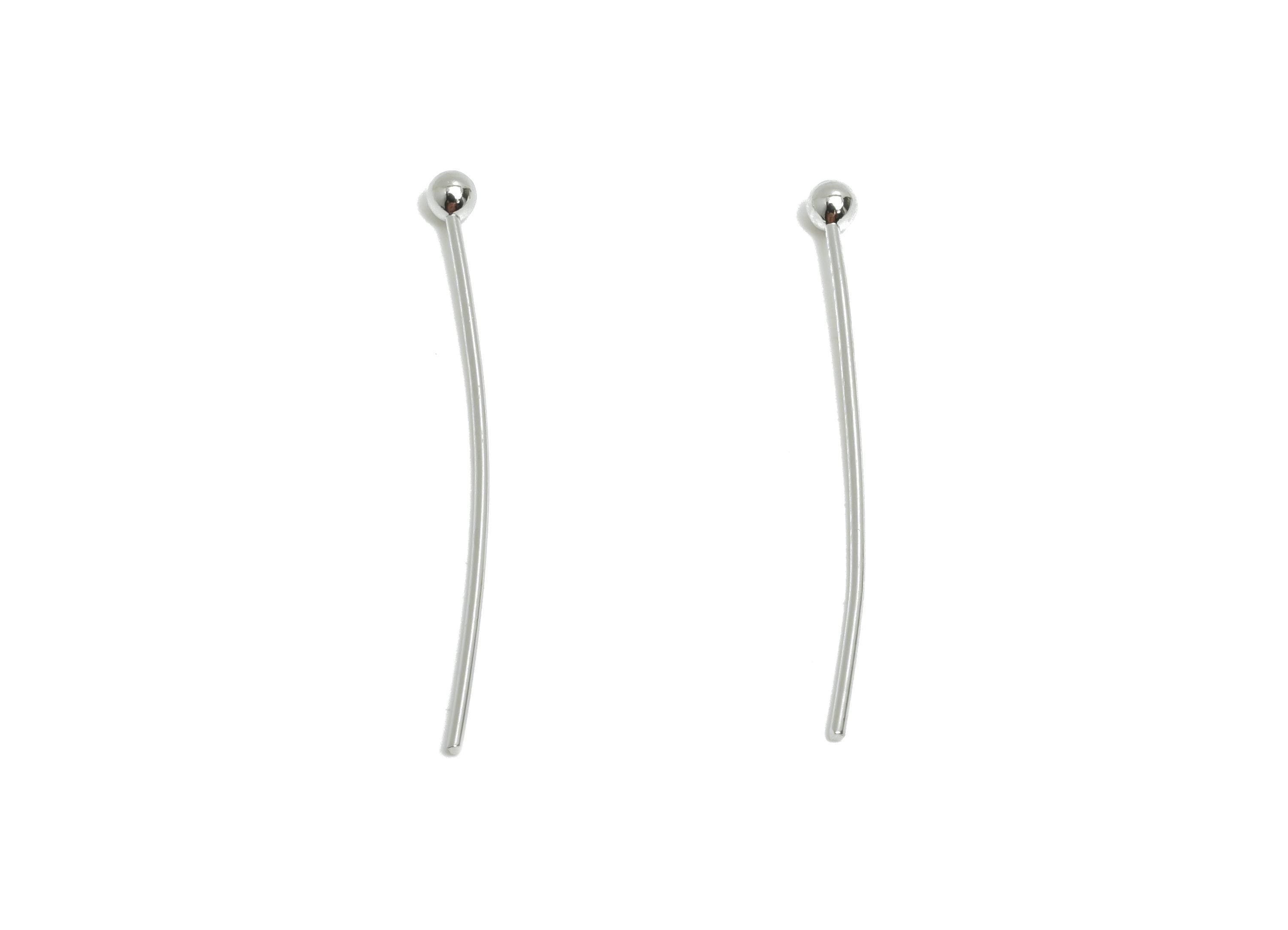 0.7*30*2.3 Silver Ball Headpins - Bead Stopper Pin Charm - Metal Headpin -DIY Jewelry Making - Beading Supplies Handmade Creation-RGP10363 - DOMEDBAZAAR