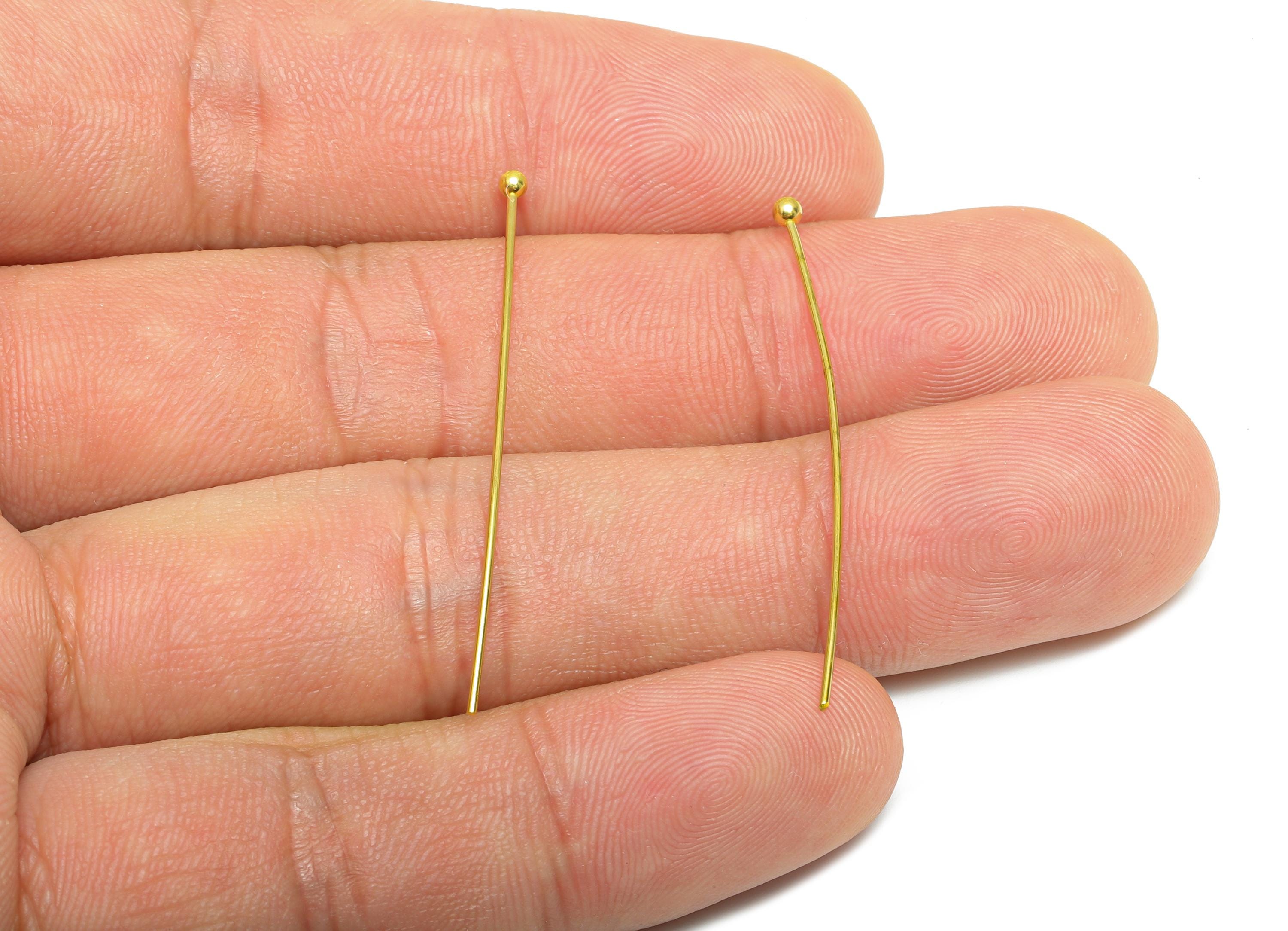 0.7*40*2.0mm Ball Headpin - Raw Brass Bead Stopper Pin - Metal Headpin - DIY Jewelry Making - Bead Supplies for Handmade Creation - PP11008 - DOMEDBAZAAR