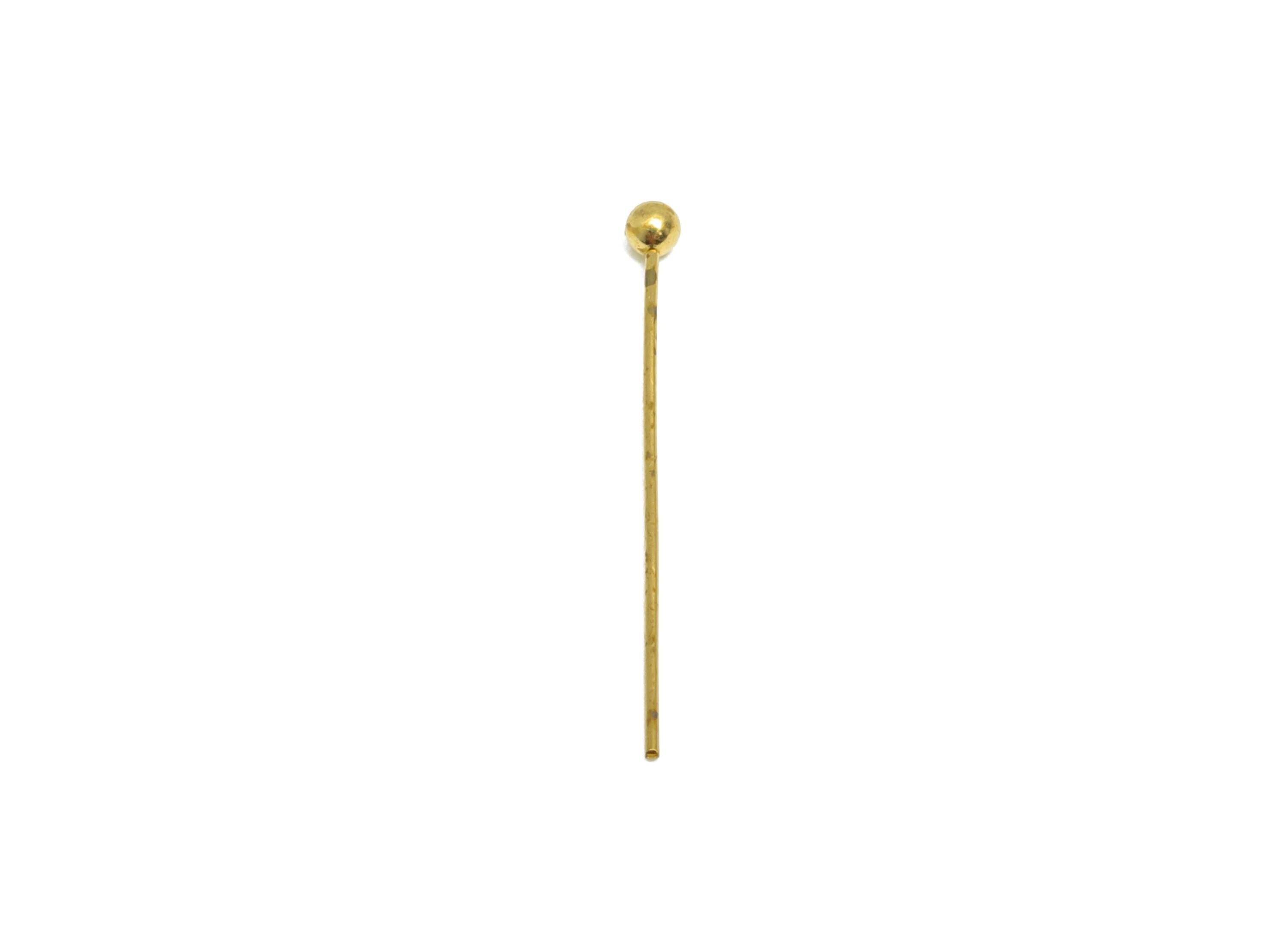 0.5*22*2mm Ball Headpin - Raw Brass Bead Stopper Pin - Metal Headpin - Wire Pin For Jewelry - Bead Supplies for Handmade Creation - PP11013 - DOMEDBAZAAR
