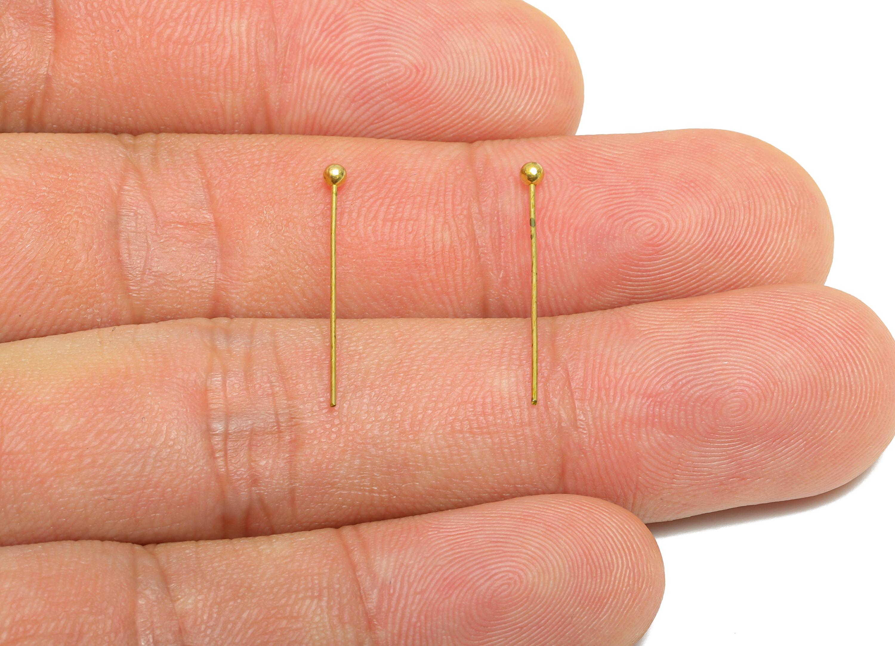 0.5*22*2mm Ball Headpin - Raw Brass Bead Stopper Pin - Metal Headpin - Wire Pin For Jewelry - Bead Supplies for Handmade Creation - PP11013 - DOMEDBAZAAR