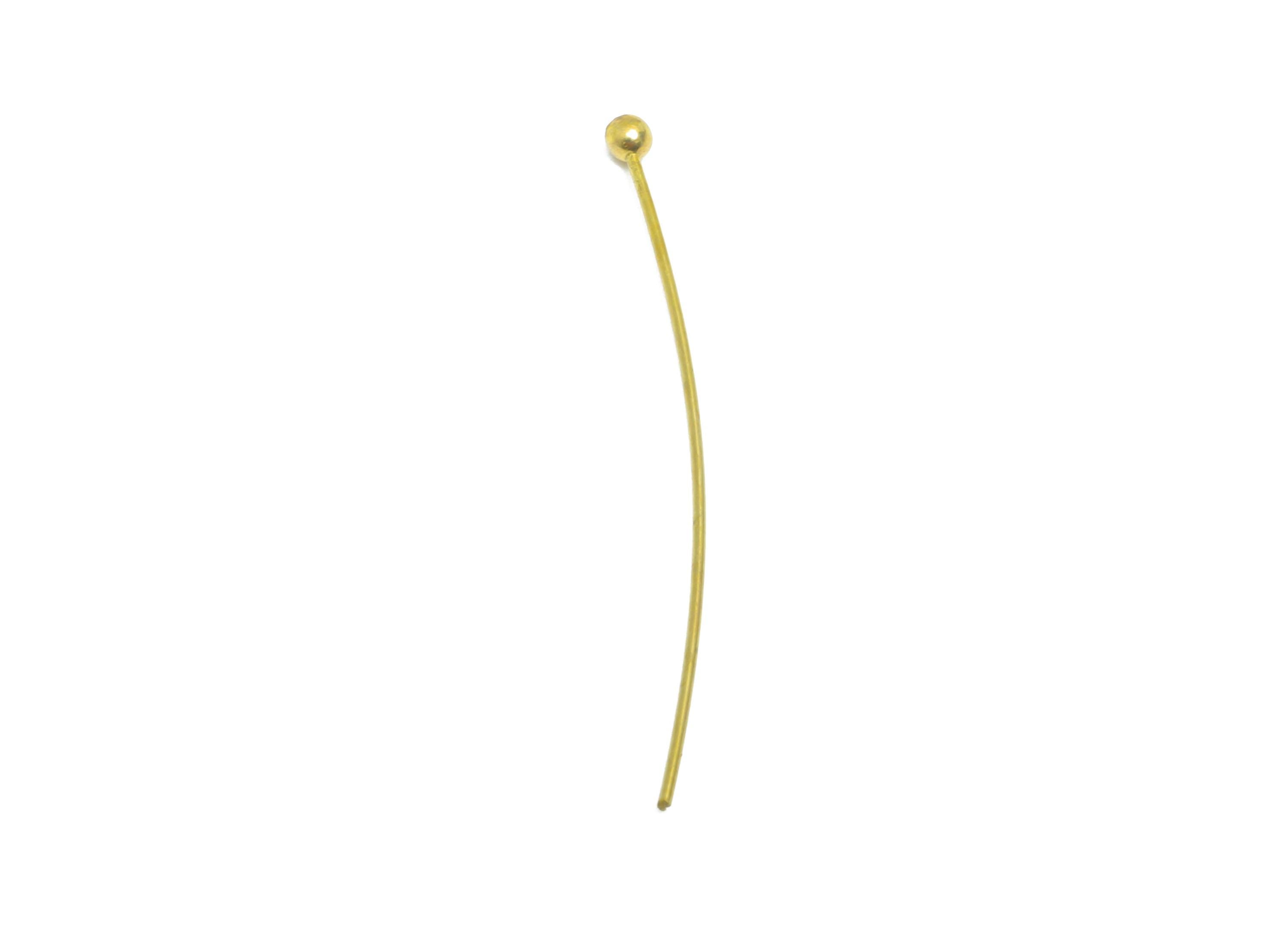0.5*28*2mm Ball Headpin - Raw Brass Bead Stopper Pin - Metal Headpin - Wire Pin For Jewelry - Bead Supplies for Handmade Creation - PP11015 - DOMEDBAZAAR