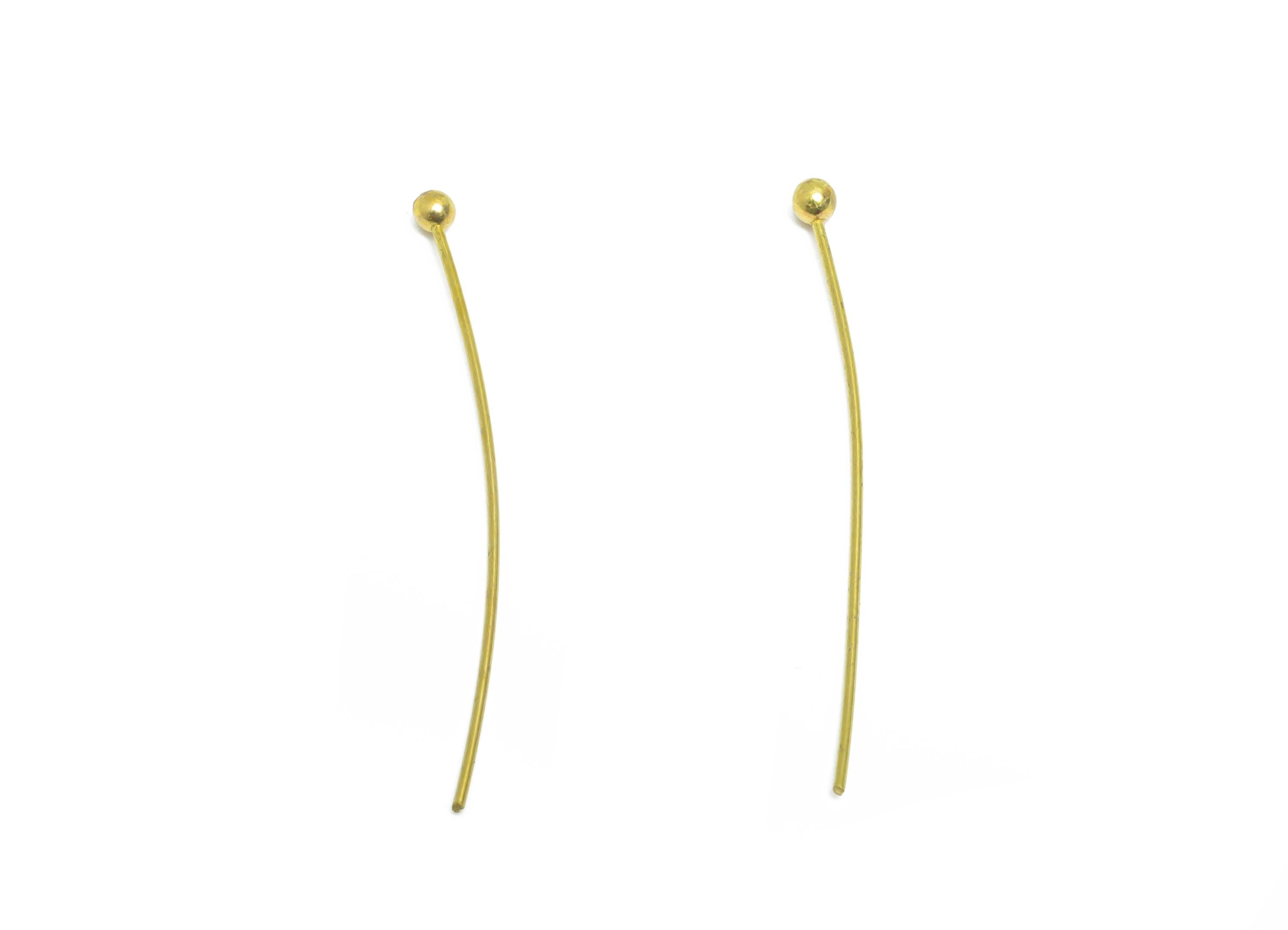 0.5*28*2mm Ball Headpin - Raw Brass Bead Stopper Pin - Metal Headpin - Wire Pin For Jewelry - Bead Supplies for Handmade Creation - PP11015 - DOMEDBAZAAR