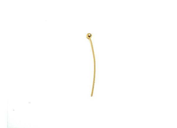 0.5*26*2mm Gold Ball Headpin - Brass Bead Stopper Pin - Metal Headpin - Wire Pin For Jewelry - Bead Supplies for Handmade Creation -RGP10355 - DOMEDBAZAAR