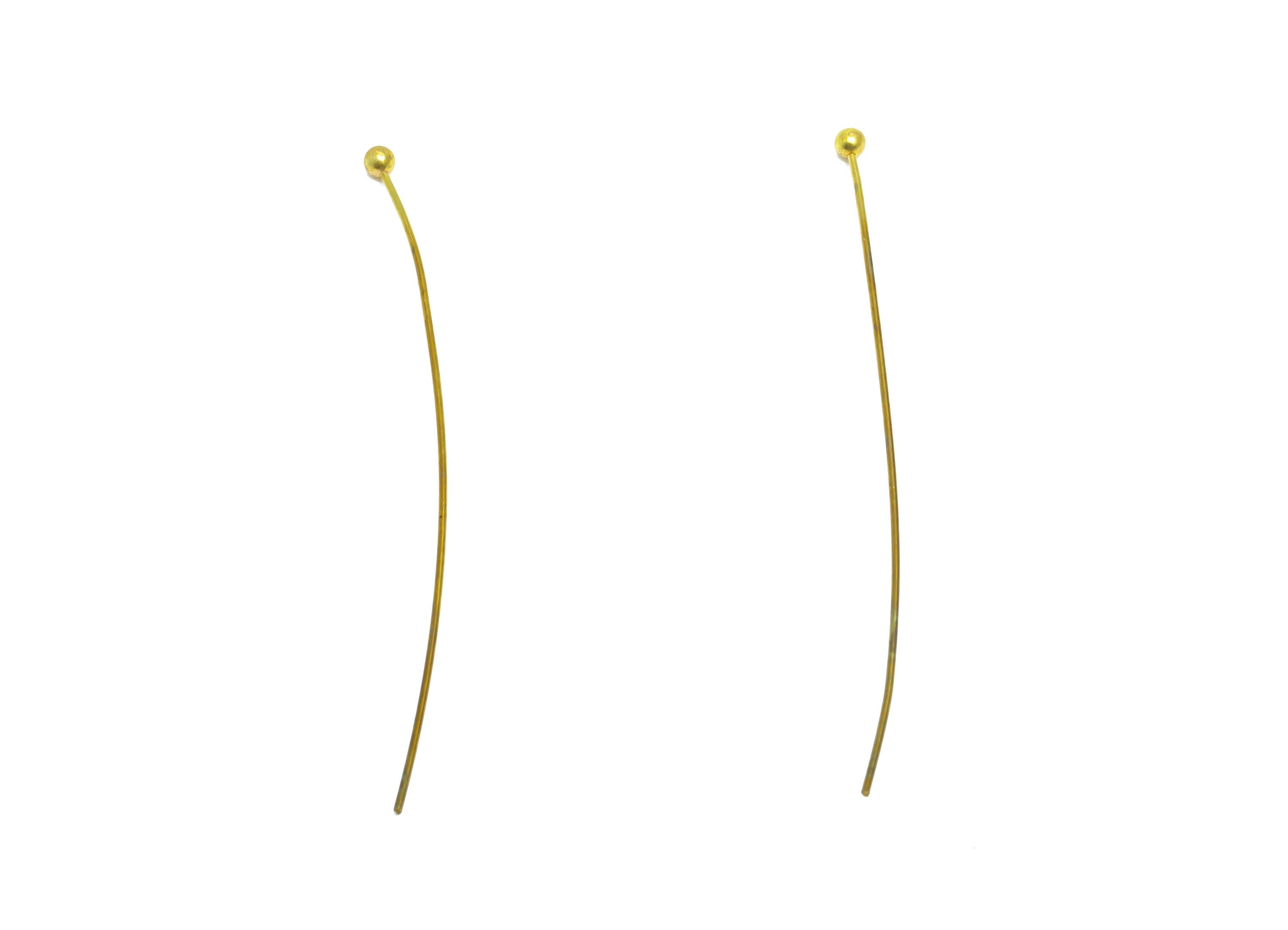 0.5*45*2mm Ball Headpin - Raw Brass Bead Stopper Pin - Metal Headpin - Wire Pin For Jewelry - Bead Supplies for Handmade Creation - PP11017 - DOMEDBAZAAR