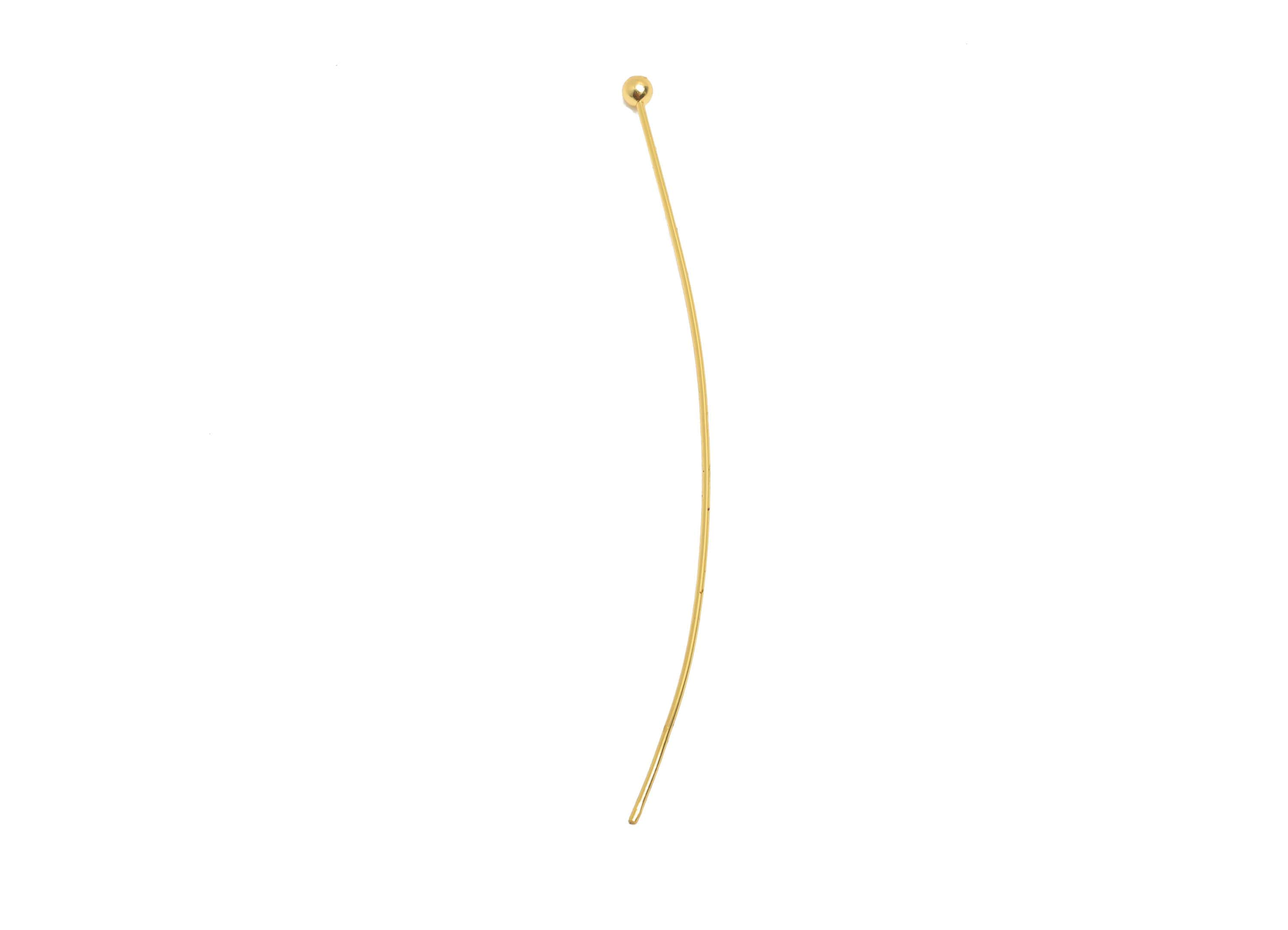 0.5*50*2mm Gold Ball Headpin - Brass Bead Stopper Pin - Metal Headpin - Wire Pin For Jewelry - Bead Supplies for Handmade Creation -RGP10359 - DOMEDBAZAAR