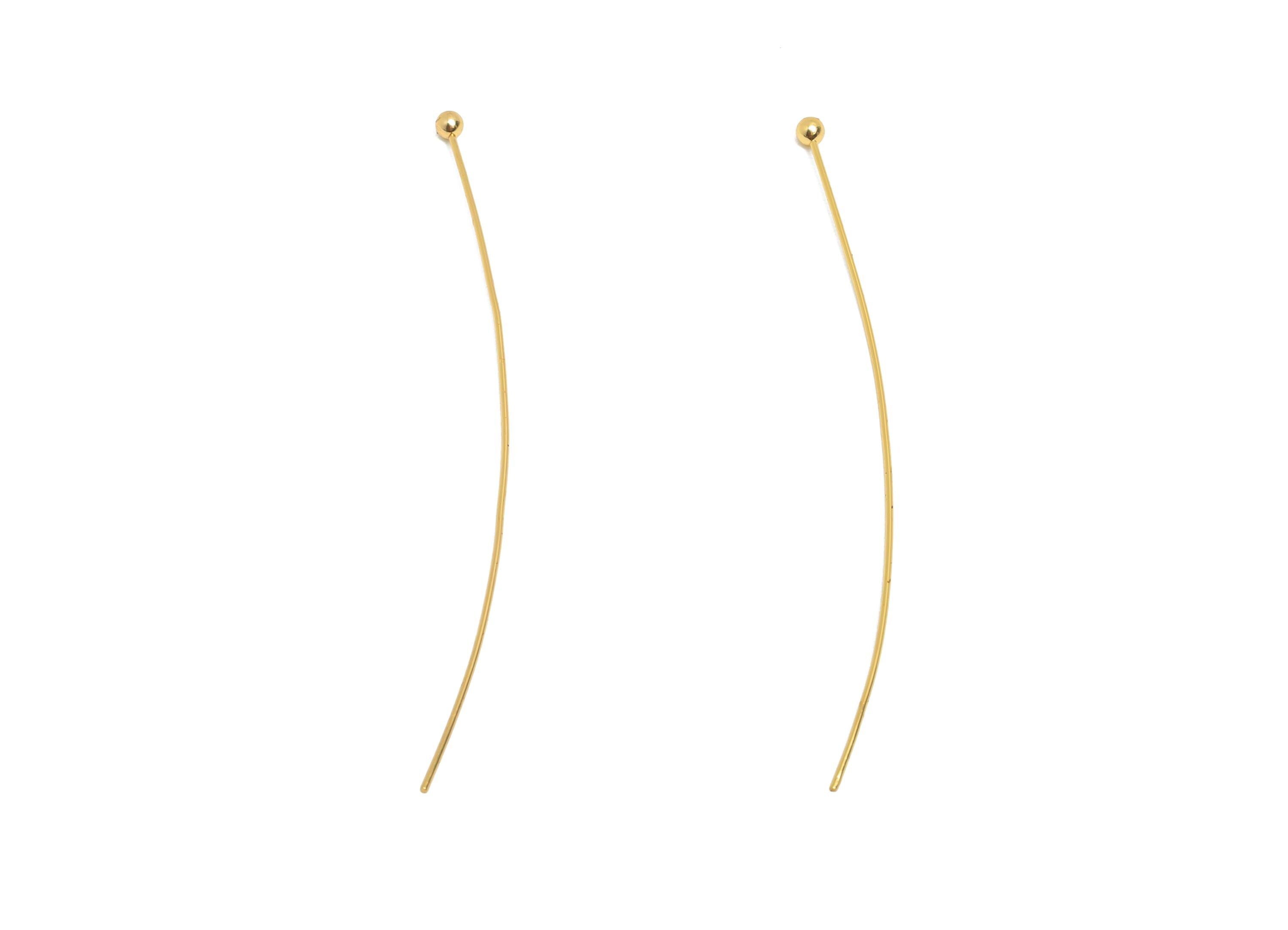 0.5*50*2mm Gold Ball Headpin - Brass Bead Stopper Pin - Metal Headpin - Wire Pin For Jewelry - Bead Supplies for Handmade Creation -RGP10359 - DOMEDBAZAAR