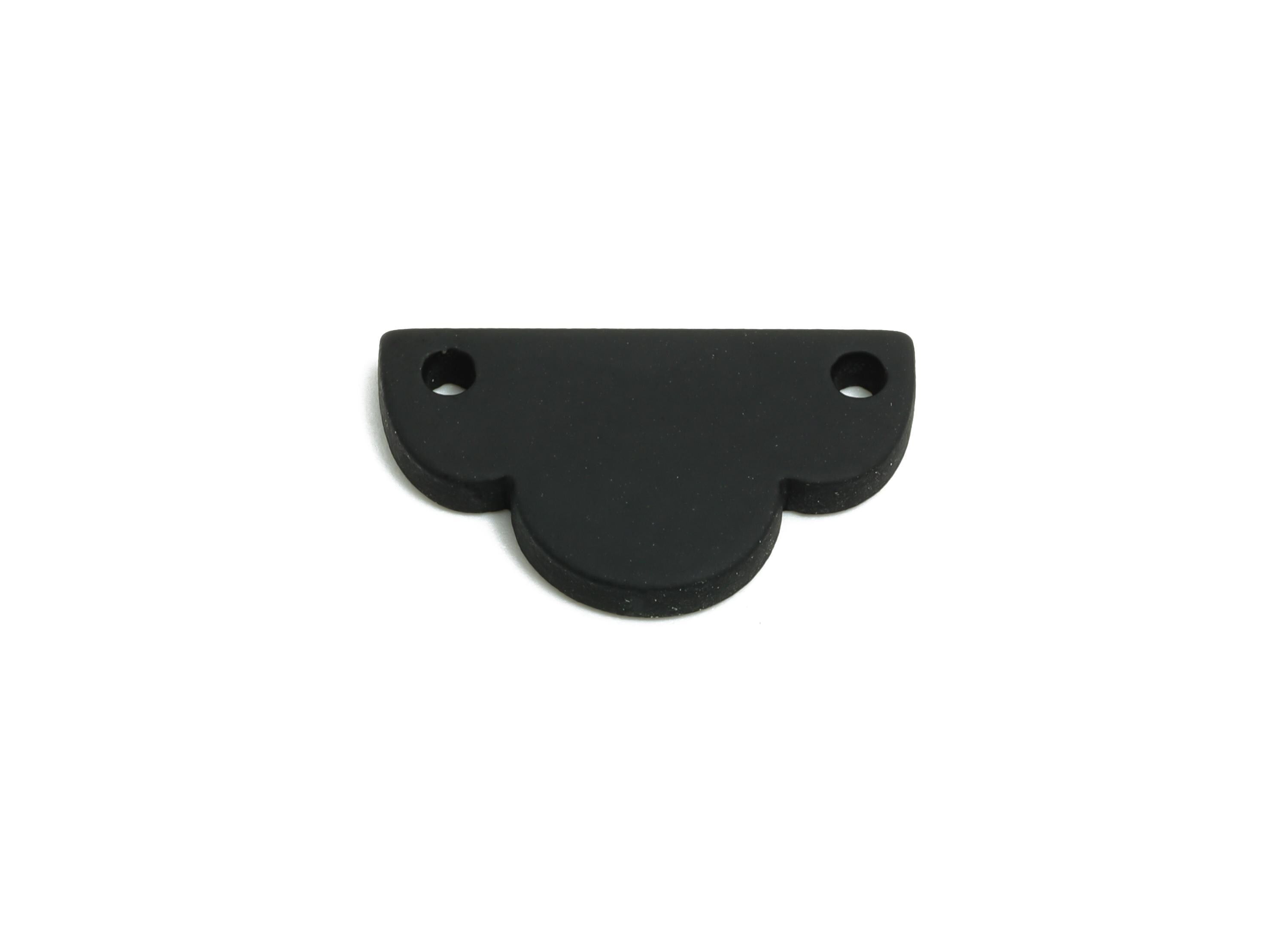 Acrylic Black Clouds Charm - Two-Hole Connector - Earring Findings - Minimalist Jewelry Piece - Color Code: A66 - 19x11x2.76mm - AC2640-A66 - DOMEDBAZAAR